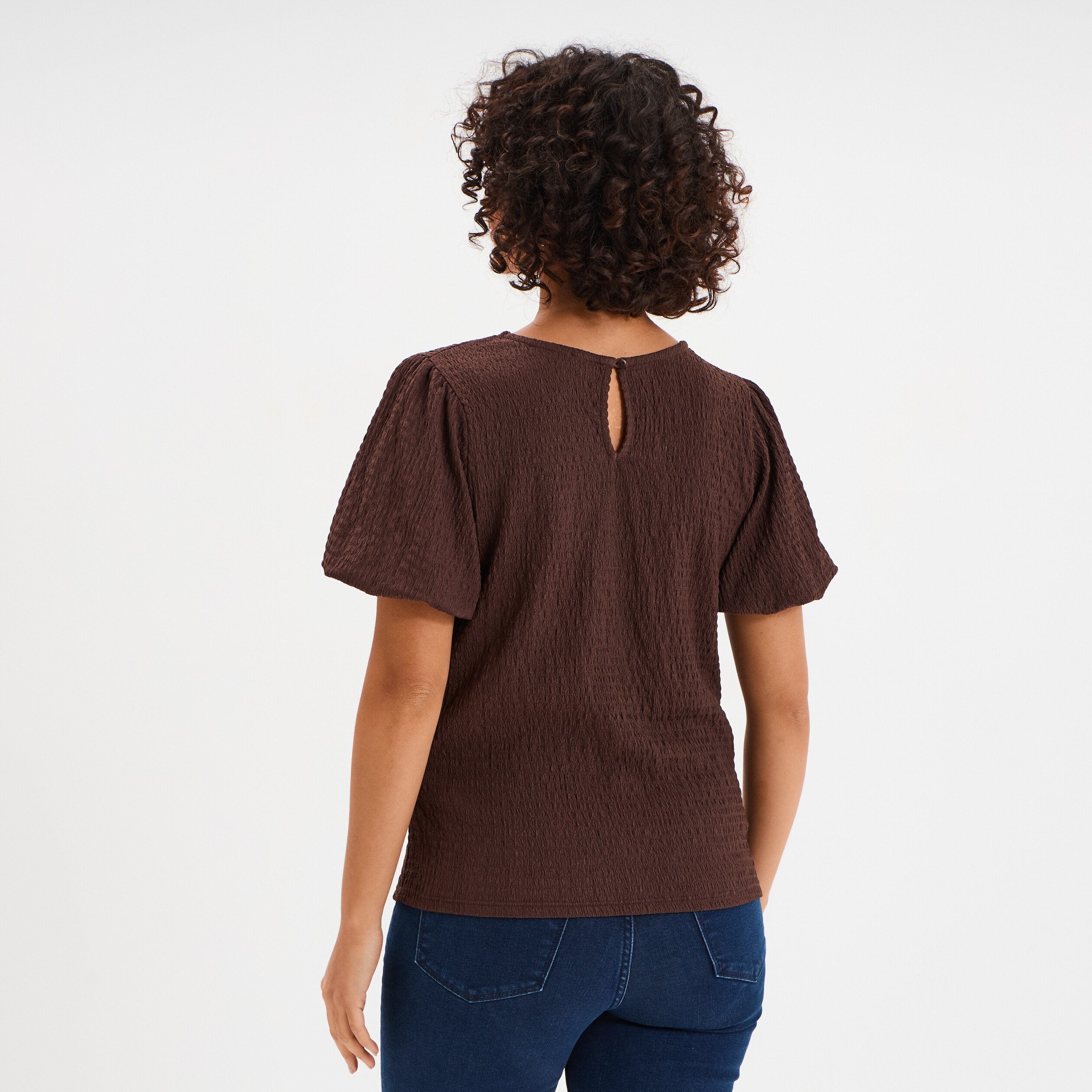t shirt manches courtes ballons marron fonce femme T-shirt manches courtes ballons marron foncé femme