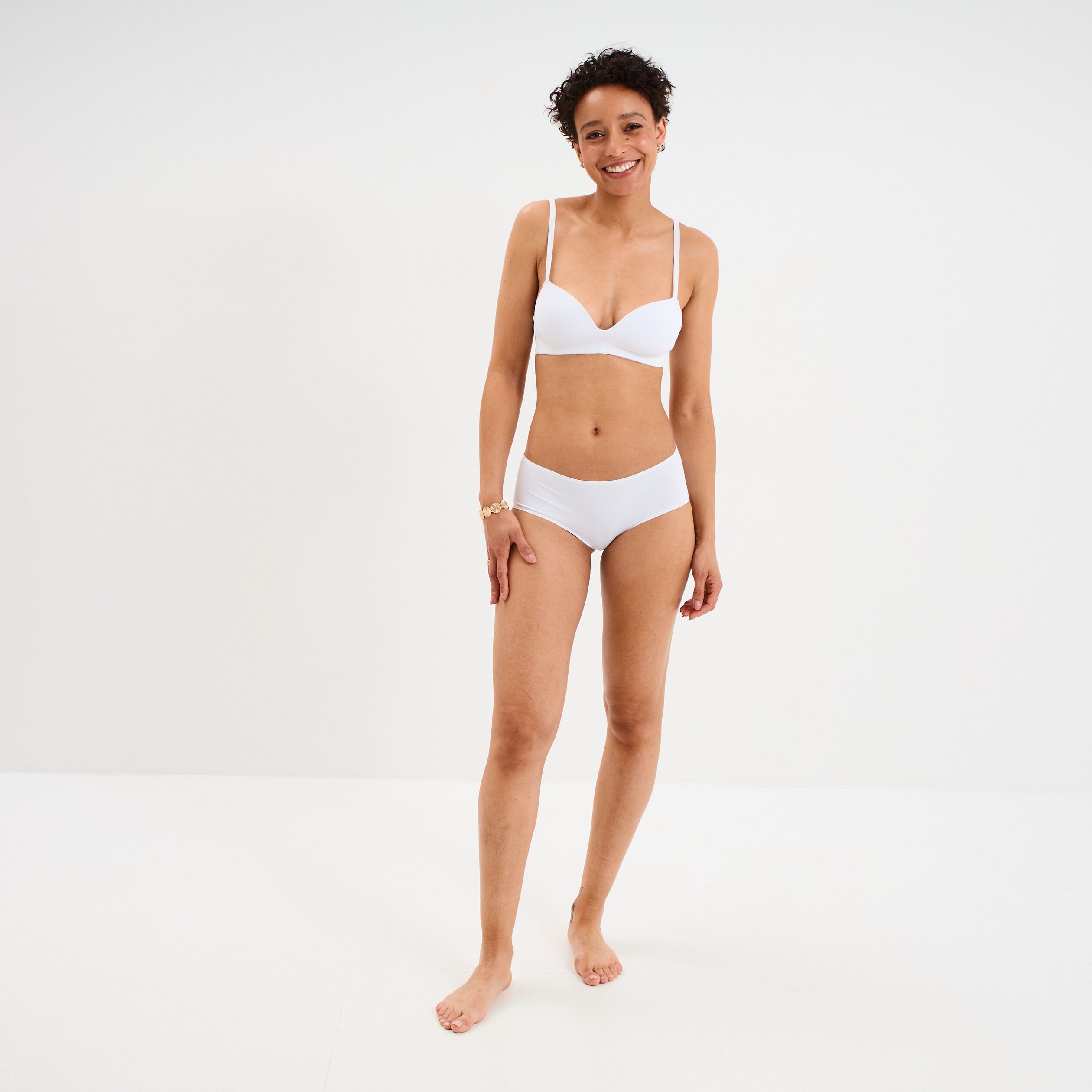 Soutien-gorge push-up triangle blanc femme