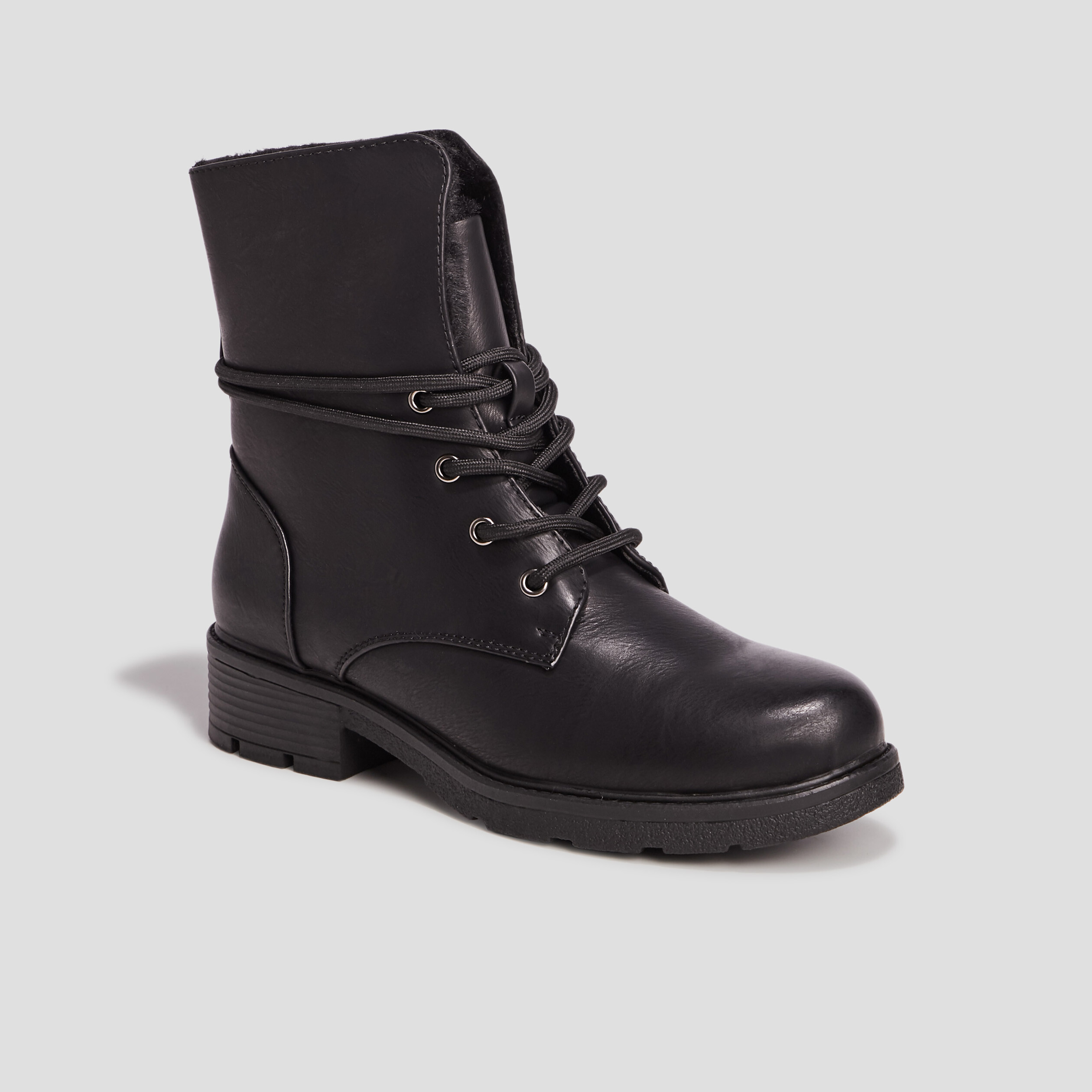bottines fourrees noir fille Bottines fourrées noir fille