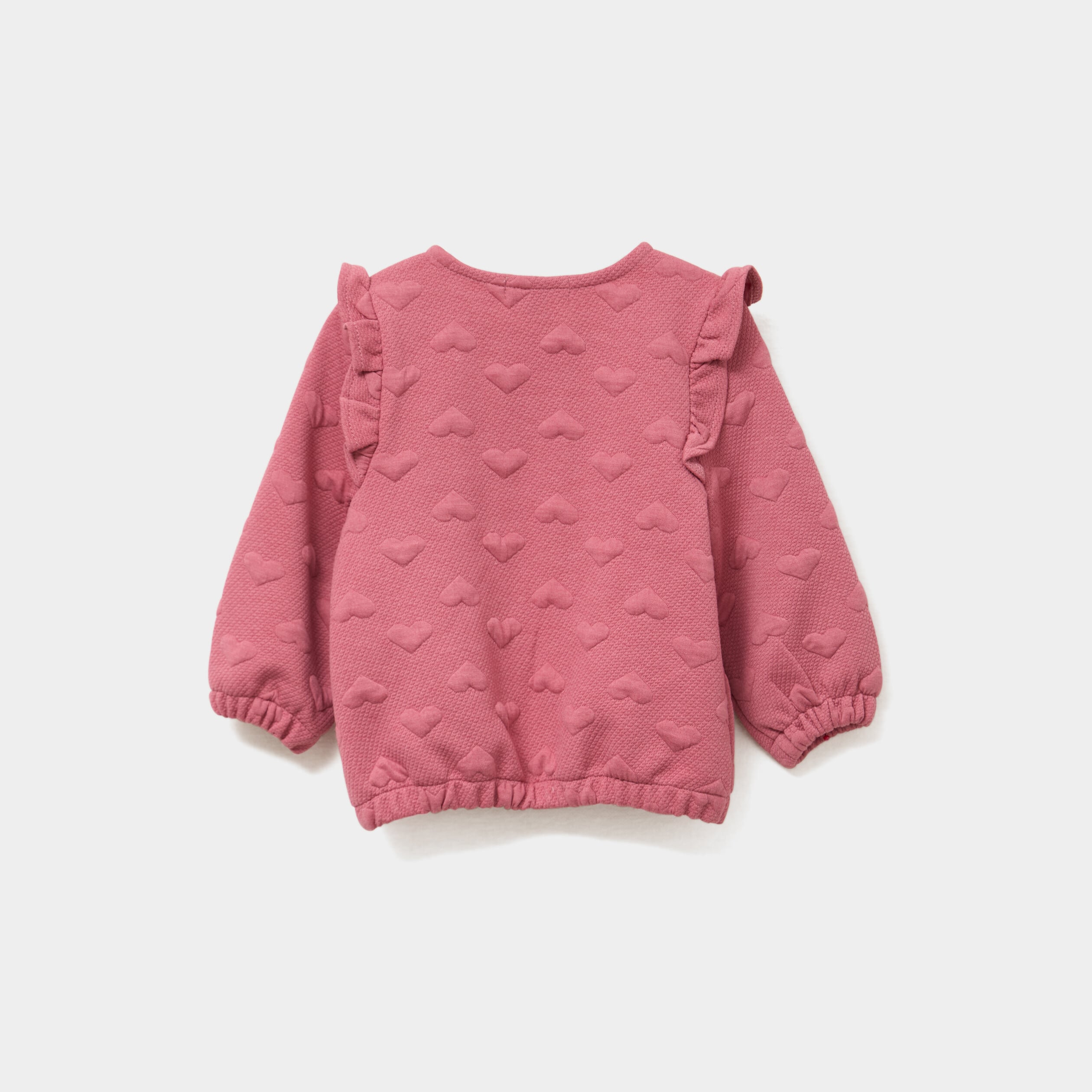 Gilet zipp&eacute; matelass&eacute; coeur &agrave; volants vieux rose b&eacute;b&eacute; fille