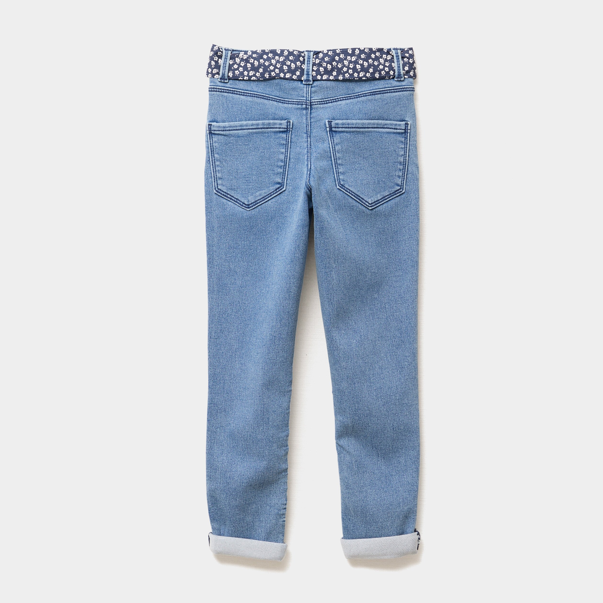 jean skinny ceinture foulard denim stone fille Jean skinny ceinture foulard denim stone fille