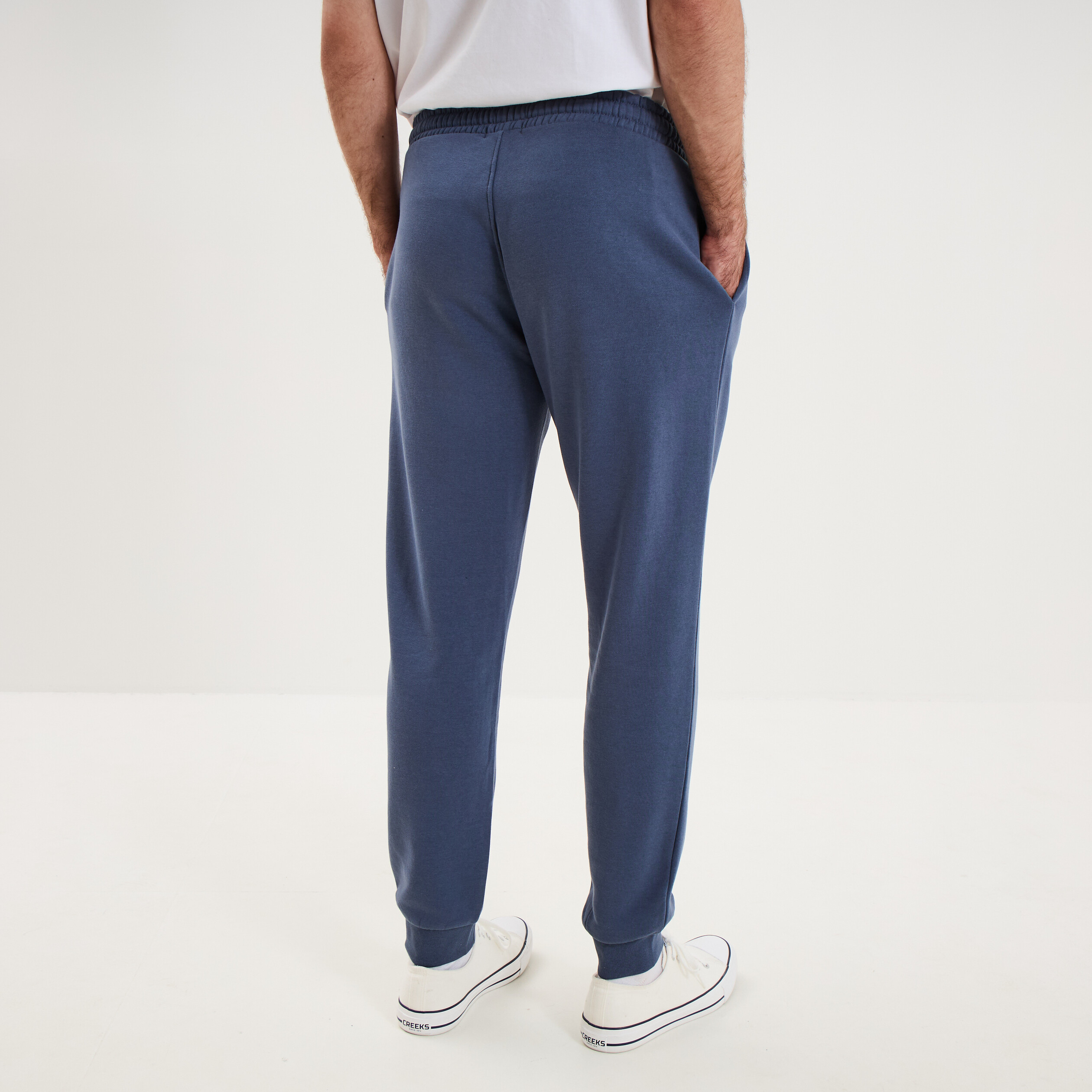 Pantalon jogging droit molleton bleu lavande homme