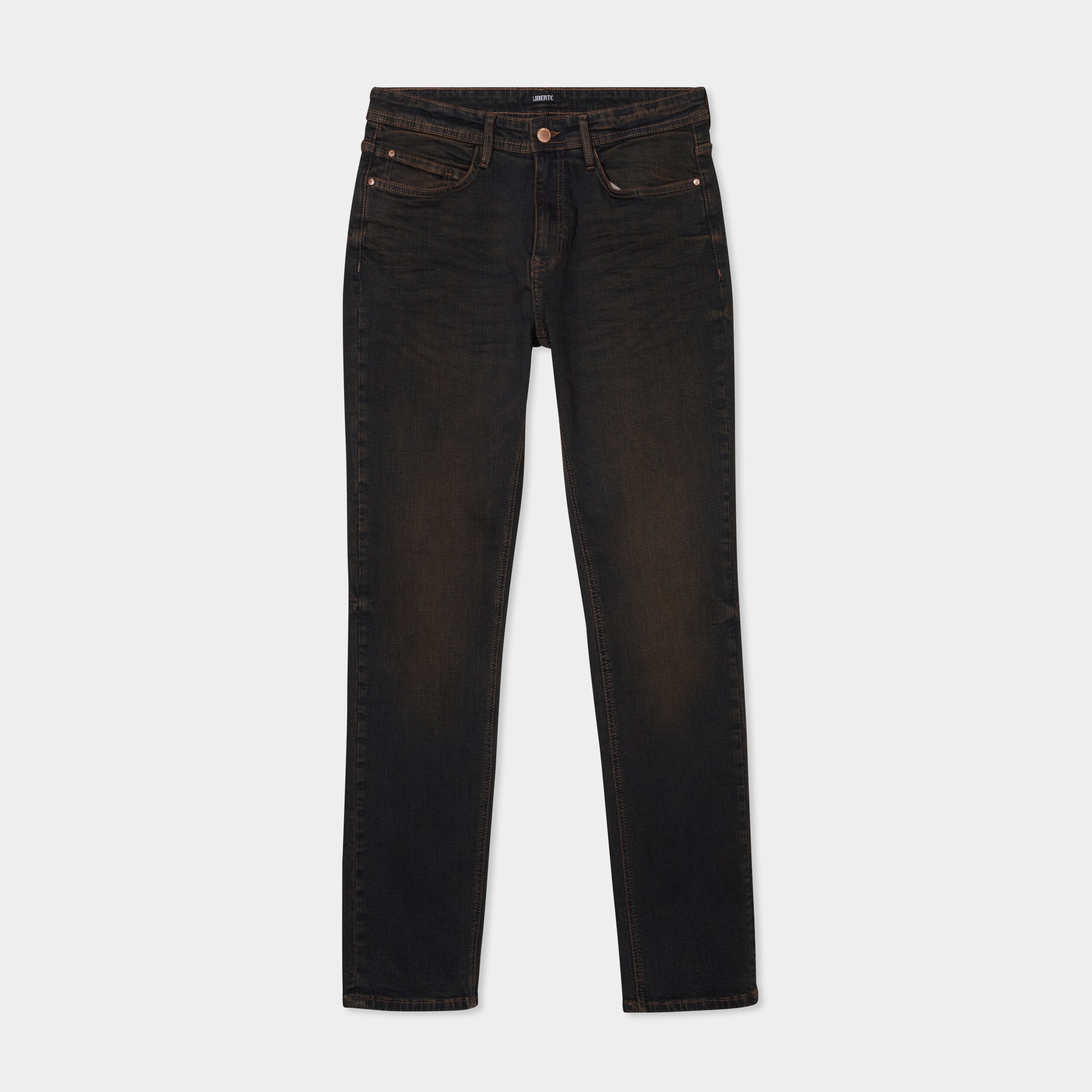 Jeans straight 5 poches Liberto denim dirty homme