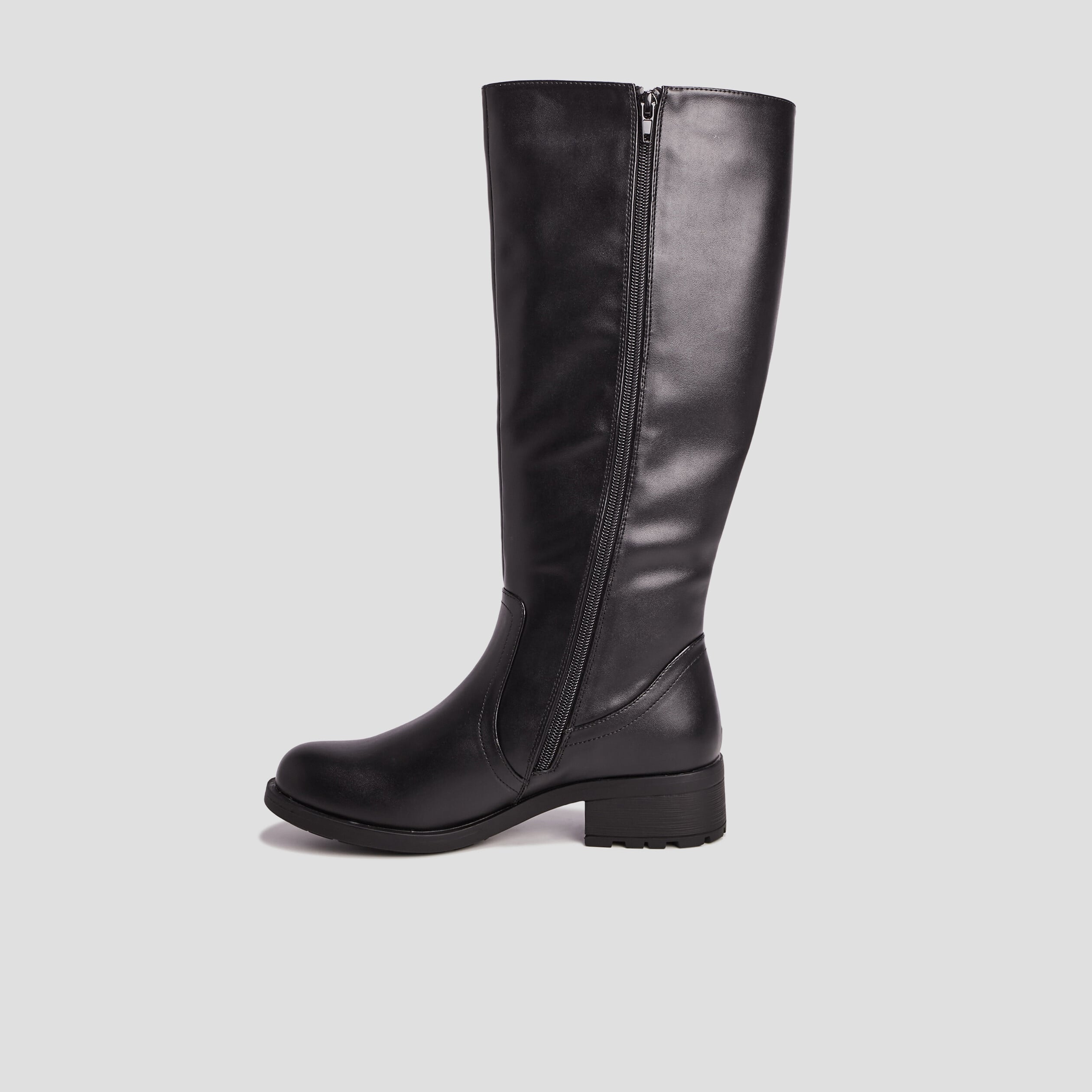 Bottes &agrave; talons carr&eacute;s noir femme