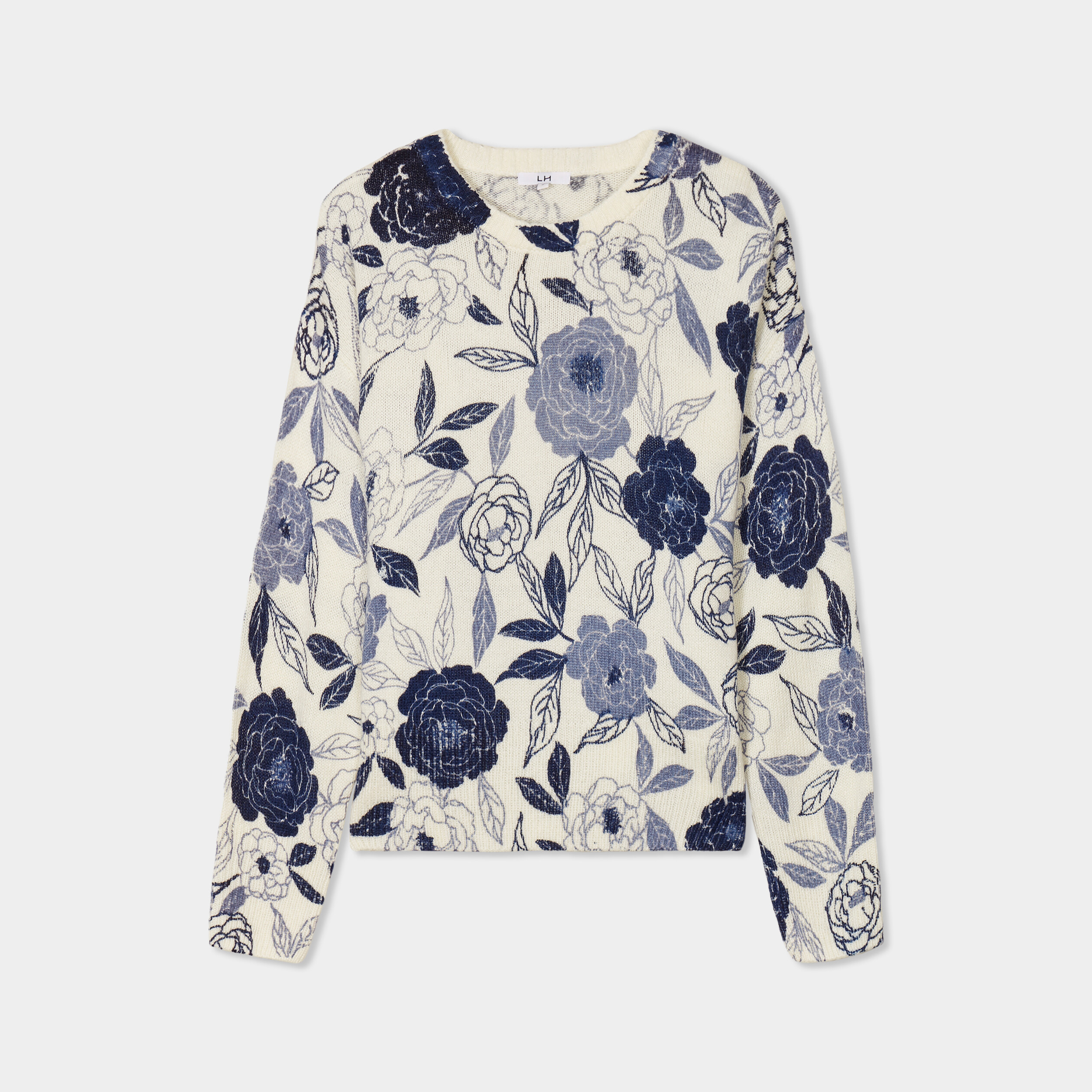 pull col rond manches longues bleu femme Pull col rond manches longues bleu femme