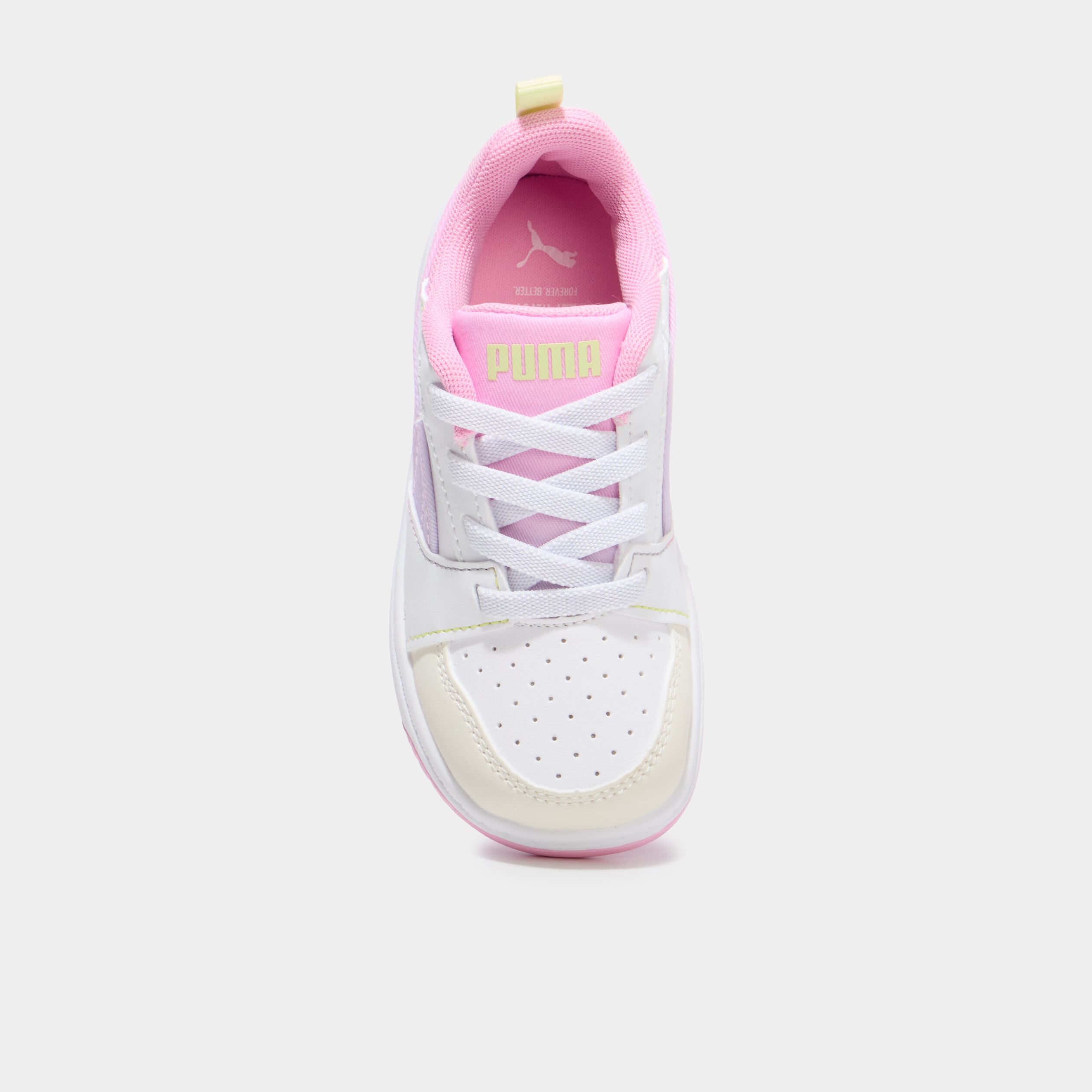 Baskets &agrave; lacets Puma Rebound Come rose clair fille