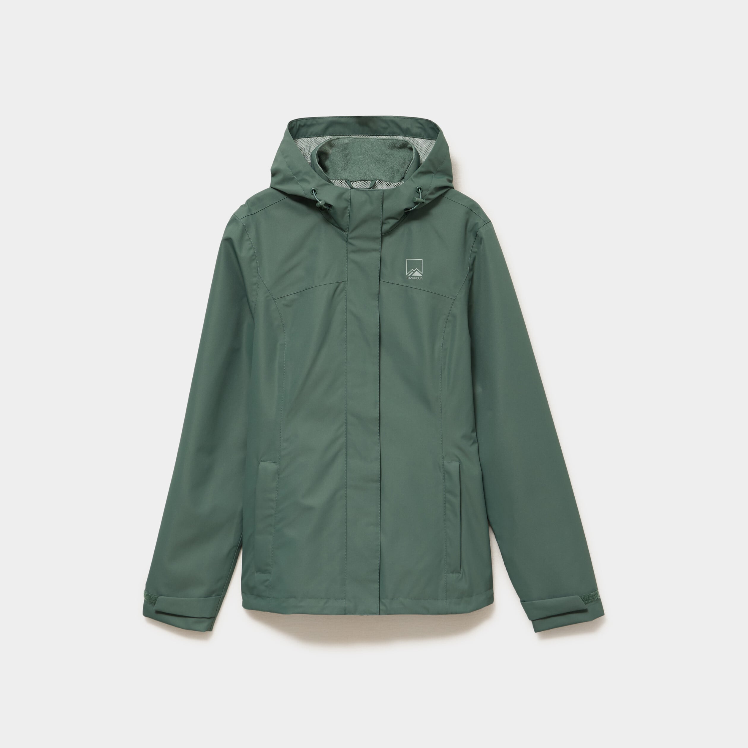 Coupe-vent imperm&eacute;able &agrave; capuche vert kaki femme