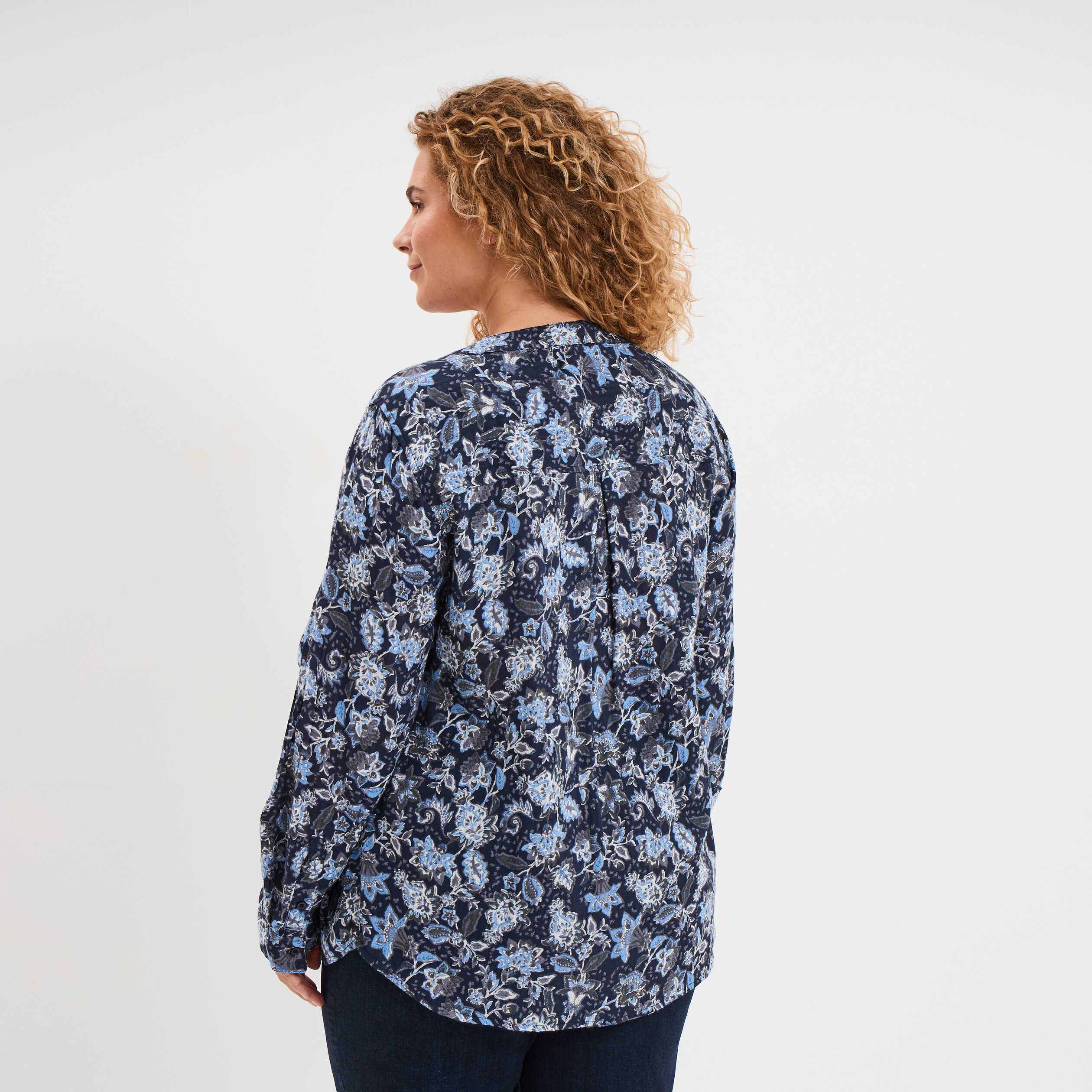 Allegra K Chemise Boutonnée à Manches Longues Avec Col Peter Pan Pour