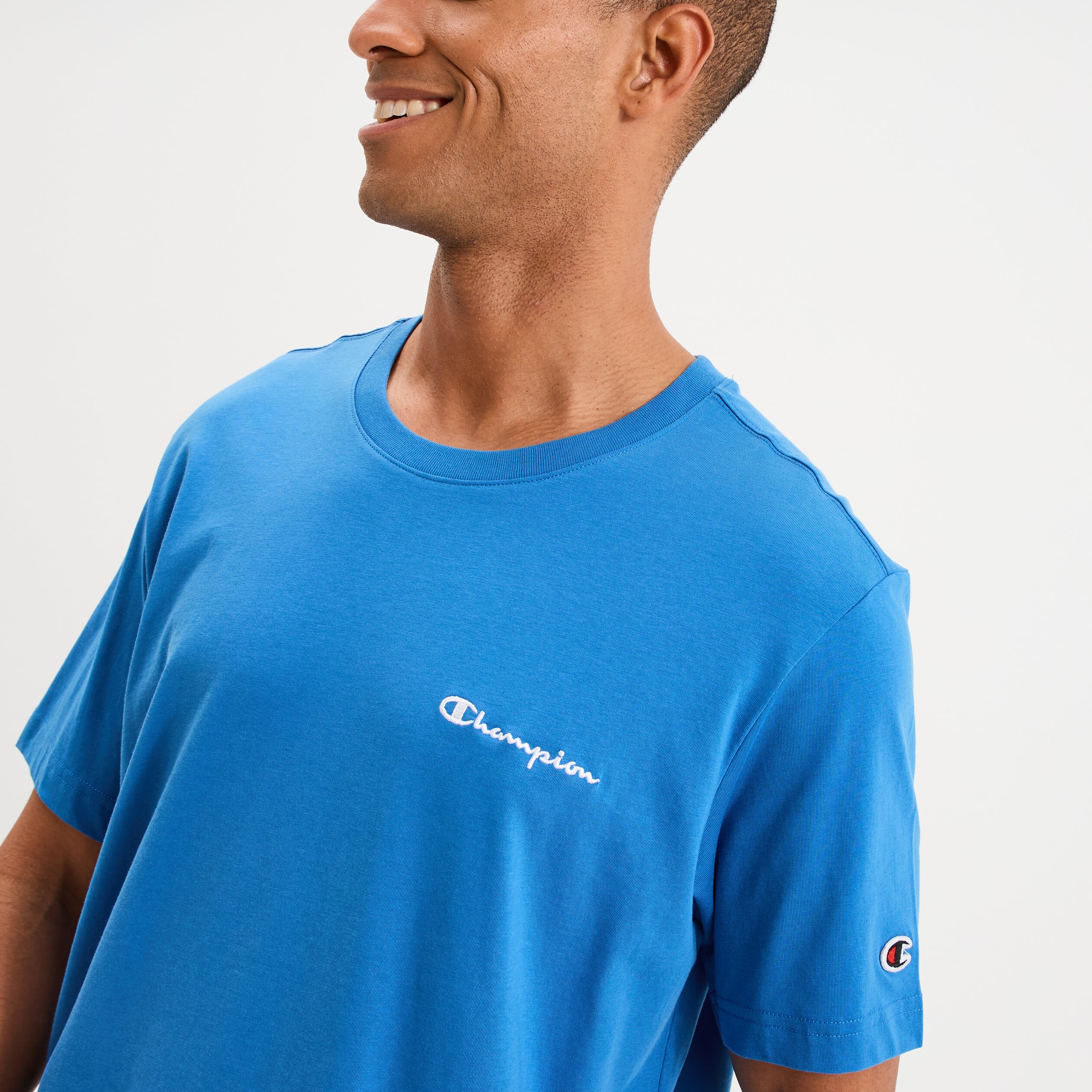T-shirt &agrave; manches courtes coton Champion bleu homme