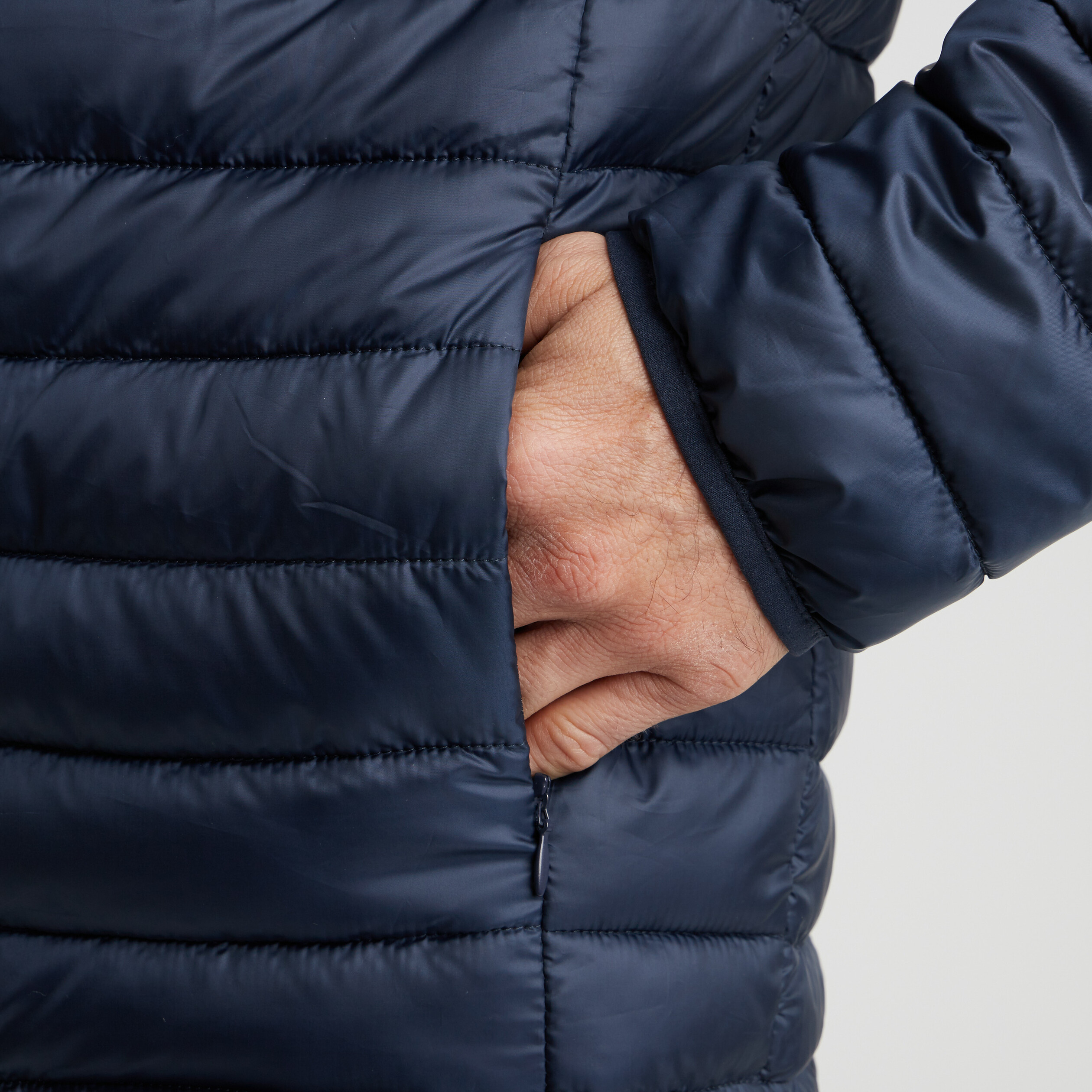 Doudoune droite l&eacute;g&egrave;re d&eacute;perlante bleu marine homme