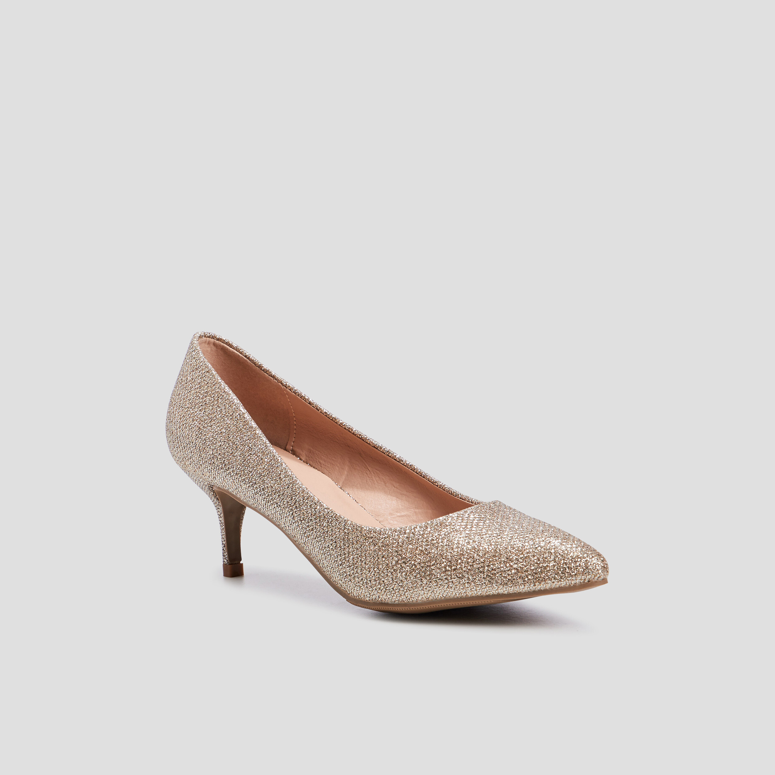 Escarpins &agrave; talons paillet&eacute;s couleur or femme