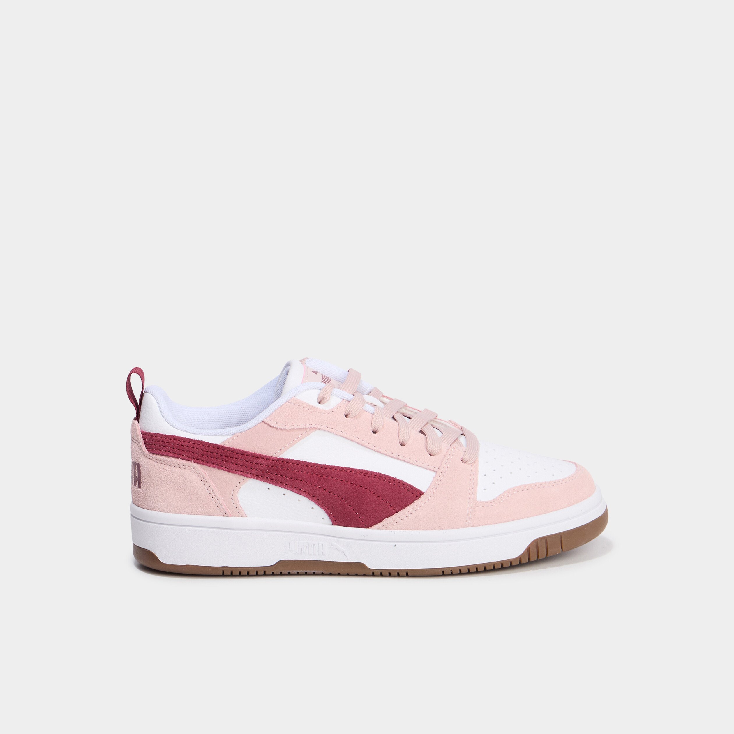 tennis basses a lacets en cuir puma rose femme Tennis basses à lacets en cuir Puma rose femme