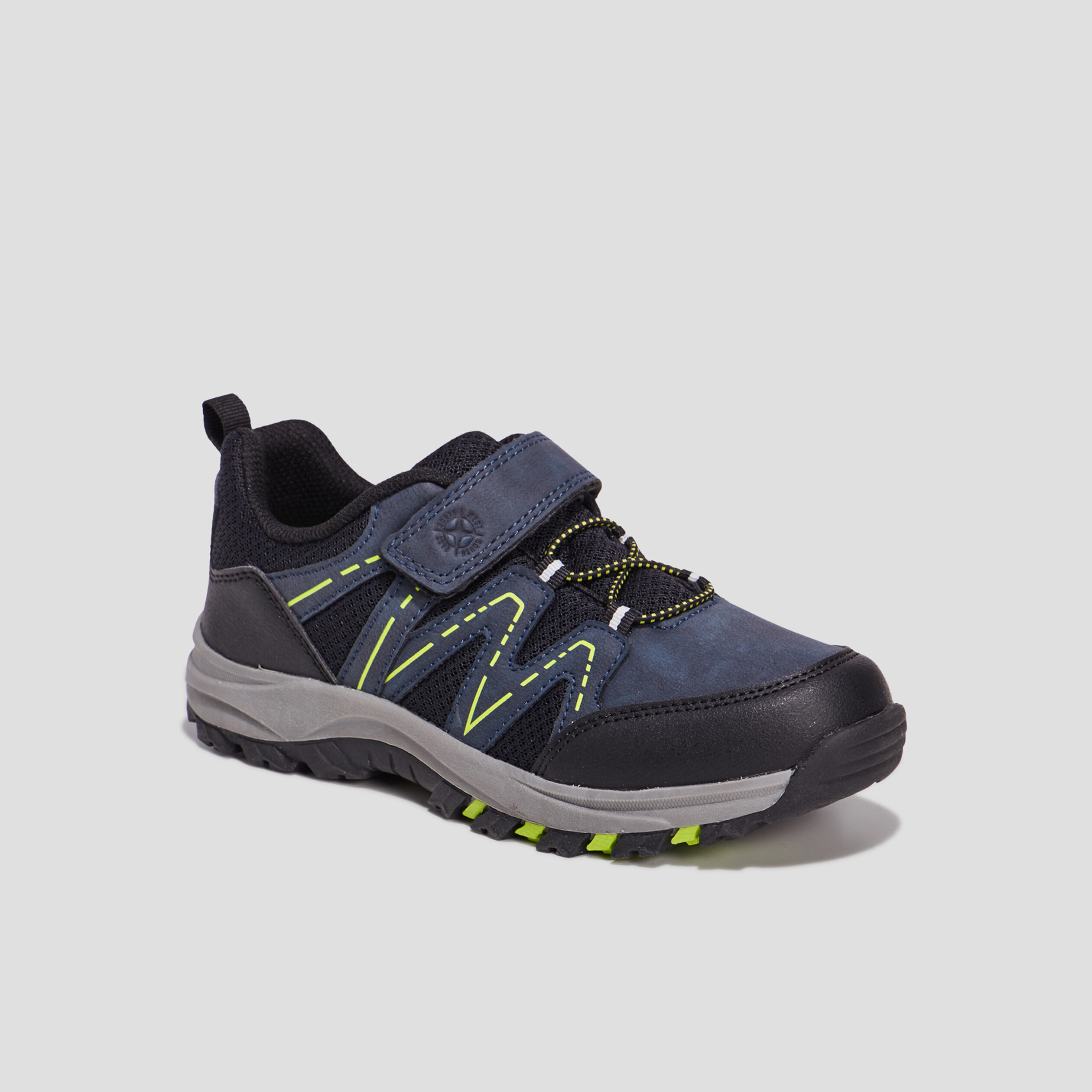 Baskets running à scratchs Trappeur bleu marine garçon