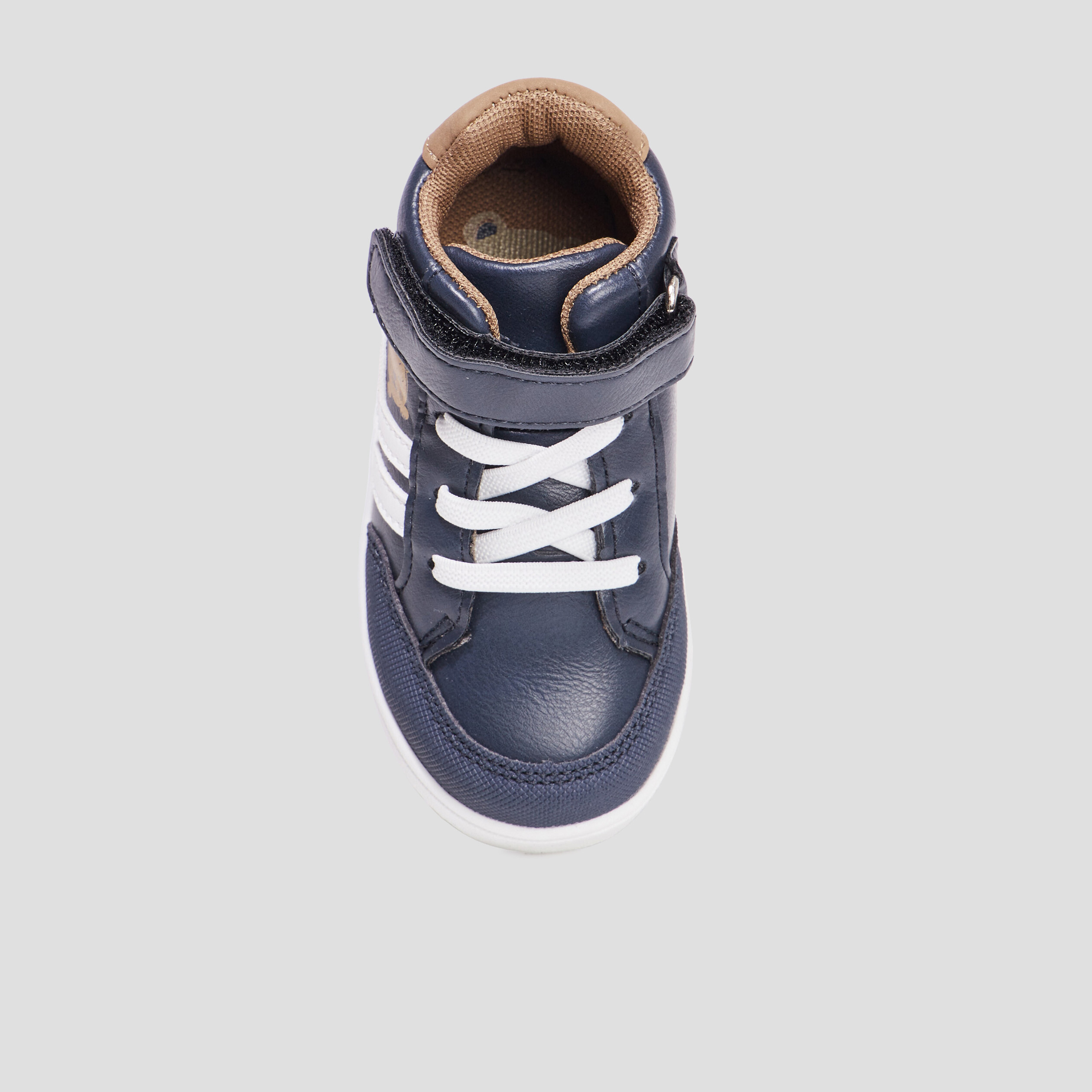 baskets montantes a scratchs kicone bleu marine bebef Baskets montantes à scratchs Kicone bleu marine bébé fille