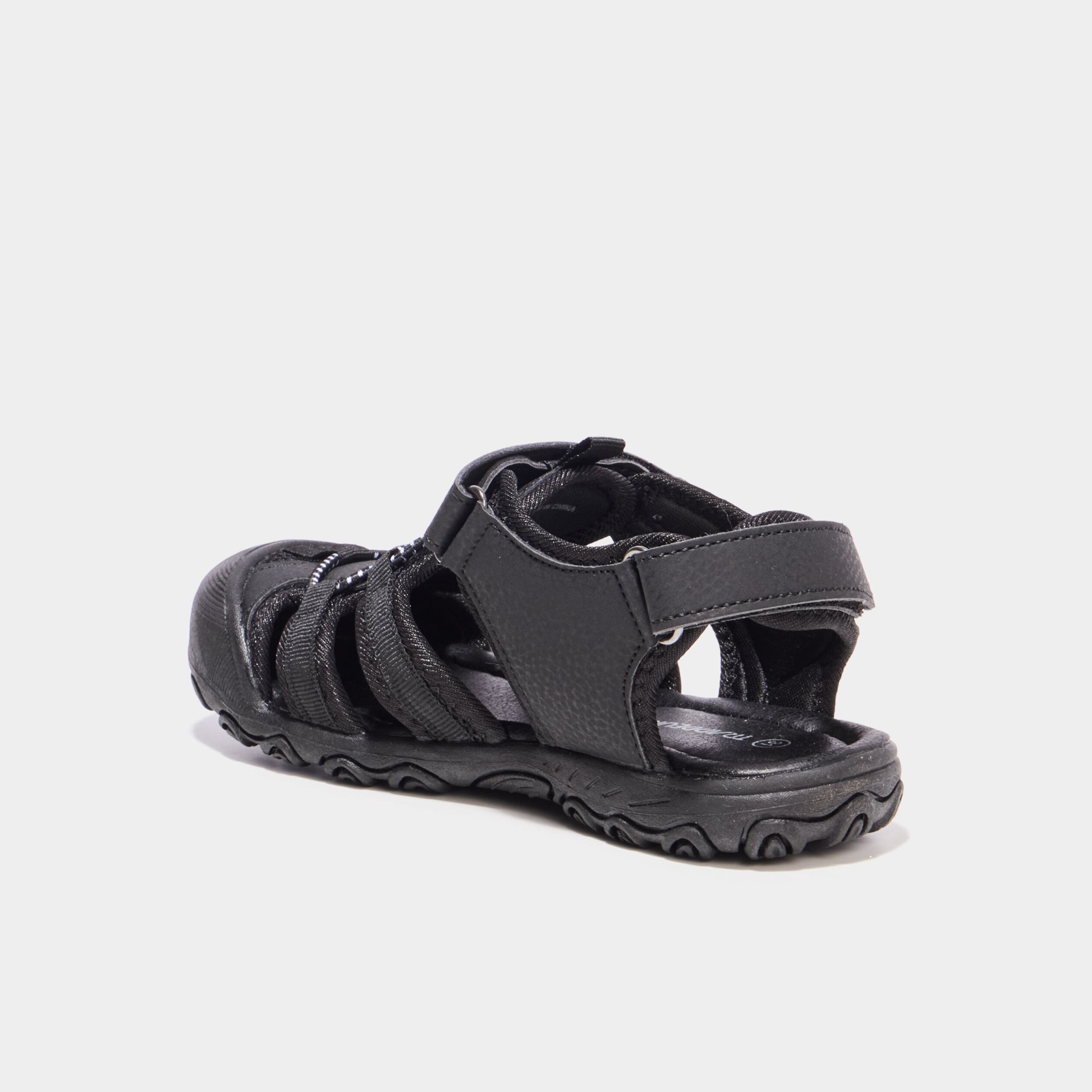 Sandales &agrave; bout renforc&eacute; avec scratchs noir gar&ccedil;on