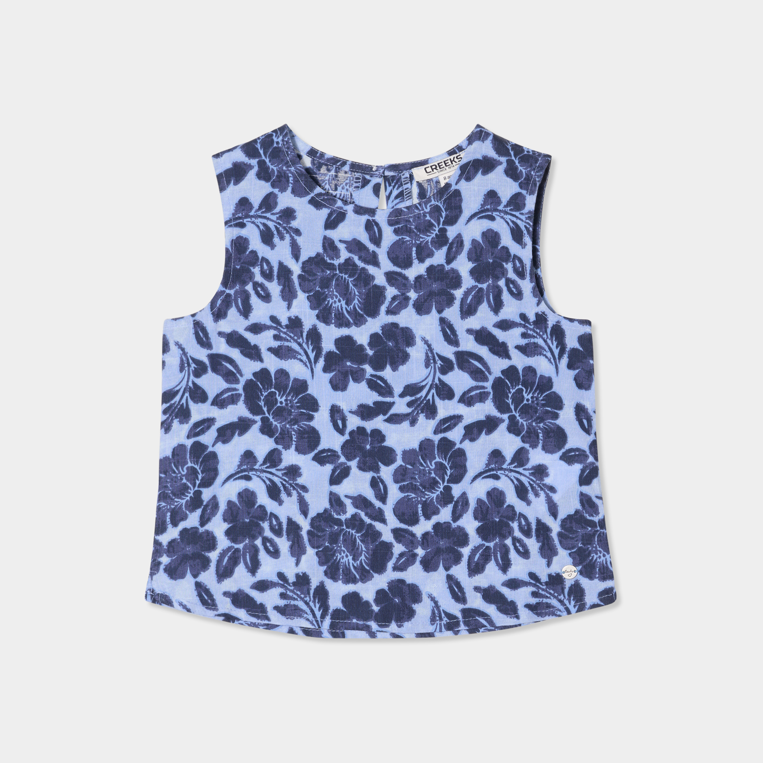 Blouse sans manches bleu fille