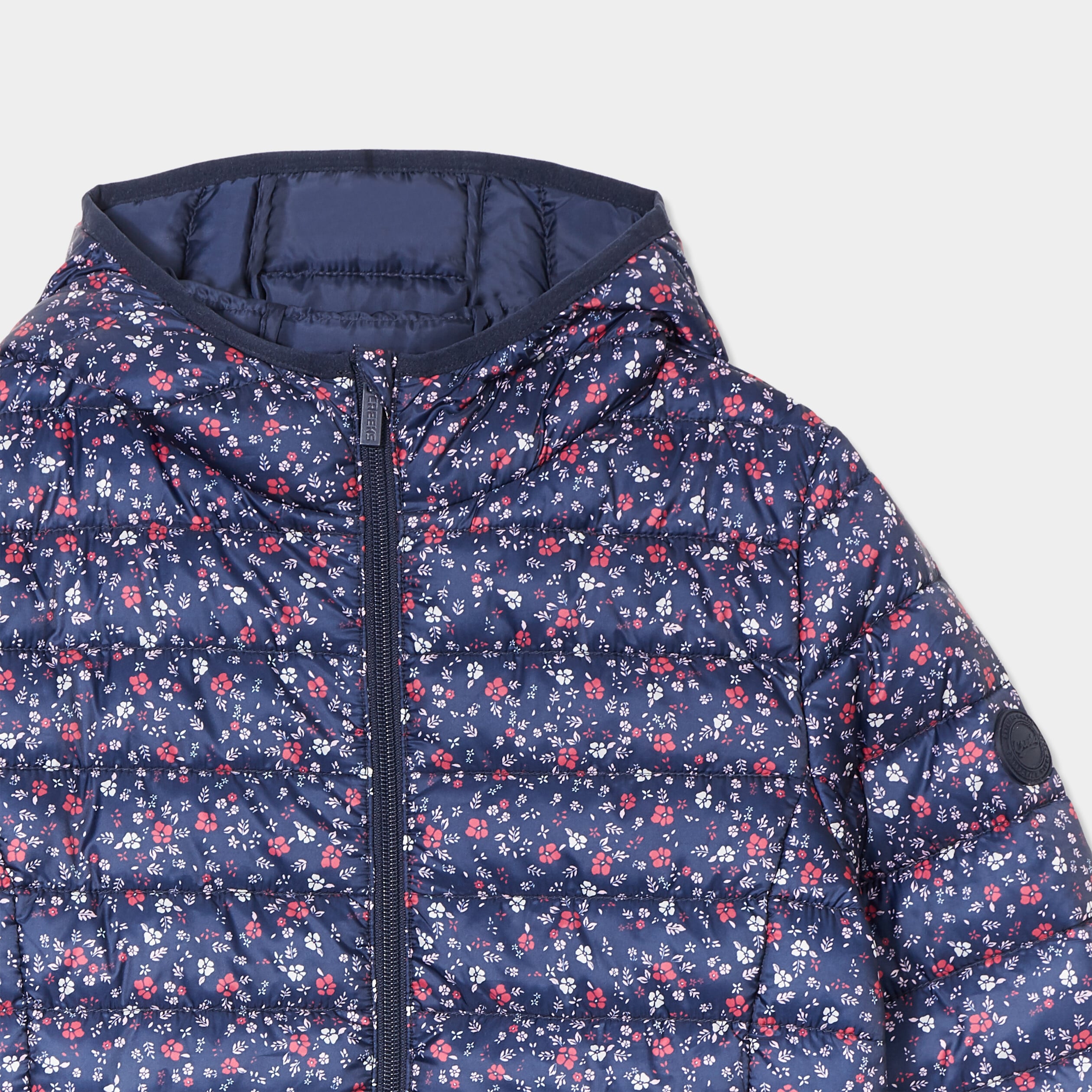 Doudoune l&eacute;g&egrave;re imperm&eacute;able &agrave; capuche bleu marine fille