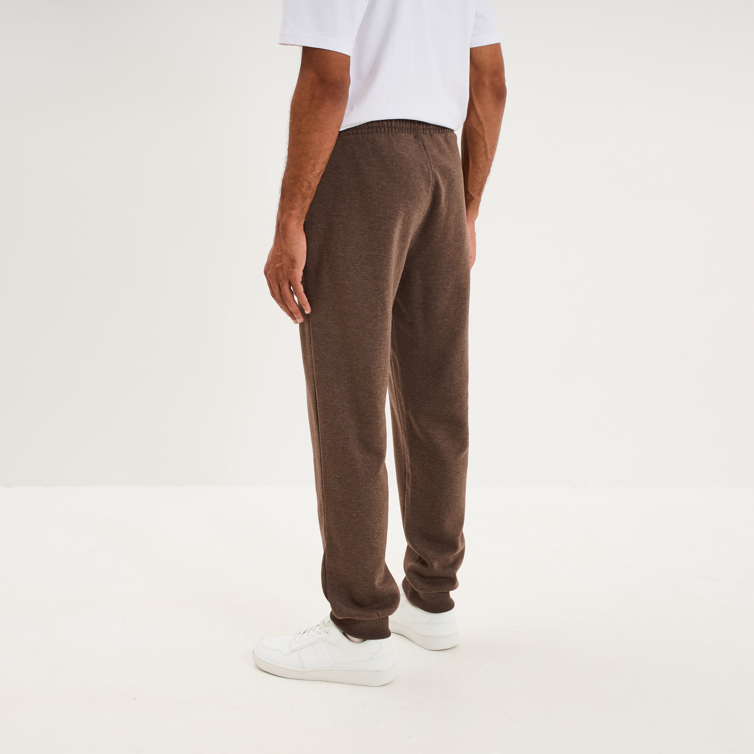 Pantalon jogging droit molleton marron chocolat homme