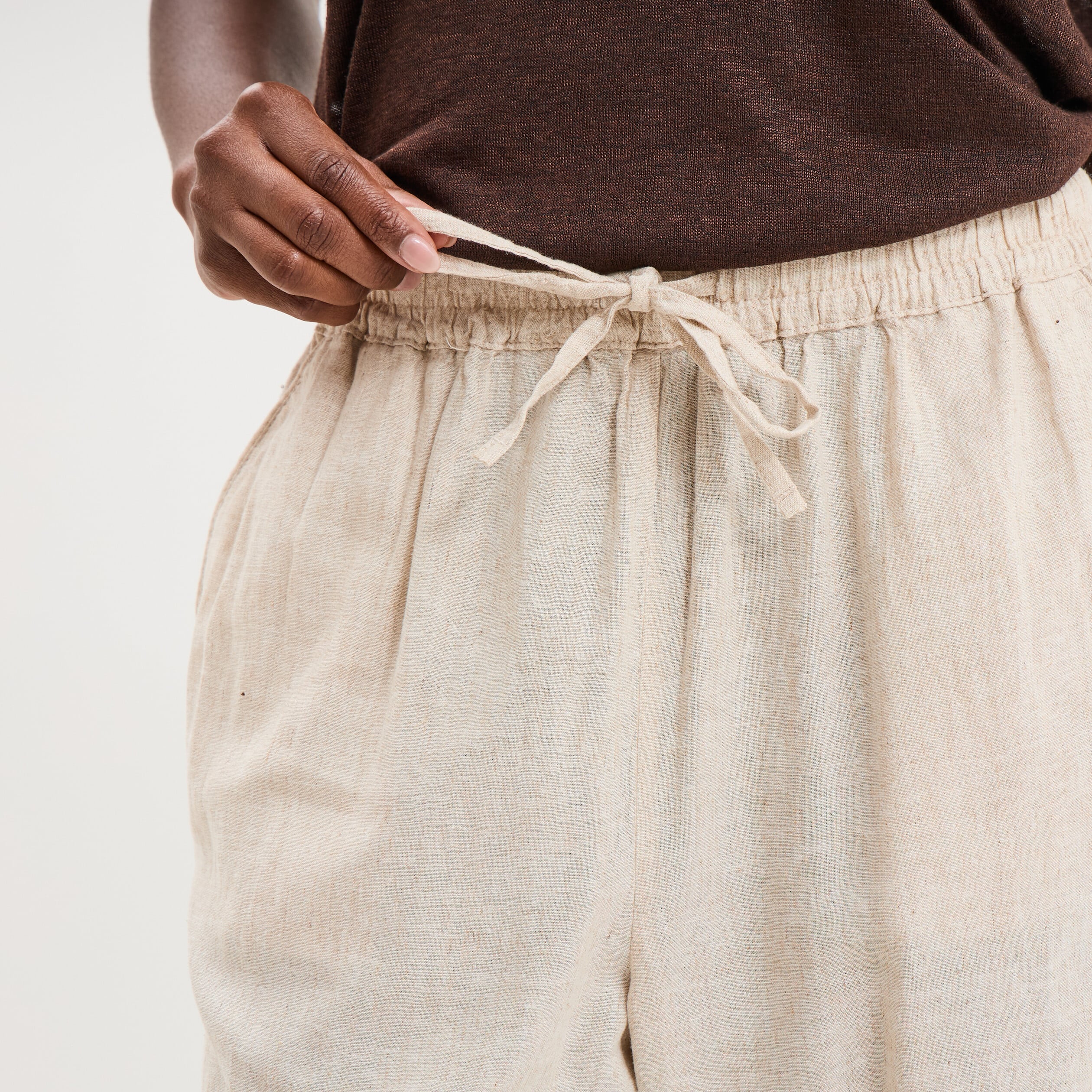 Pantalon Femme Lin Beige George - Taille 12 - Été - Occasion TB