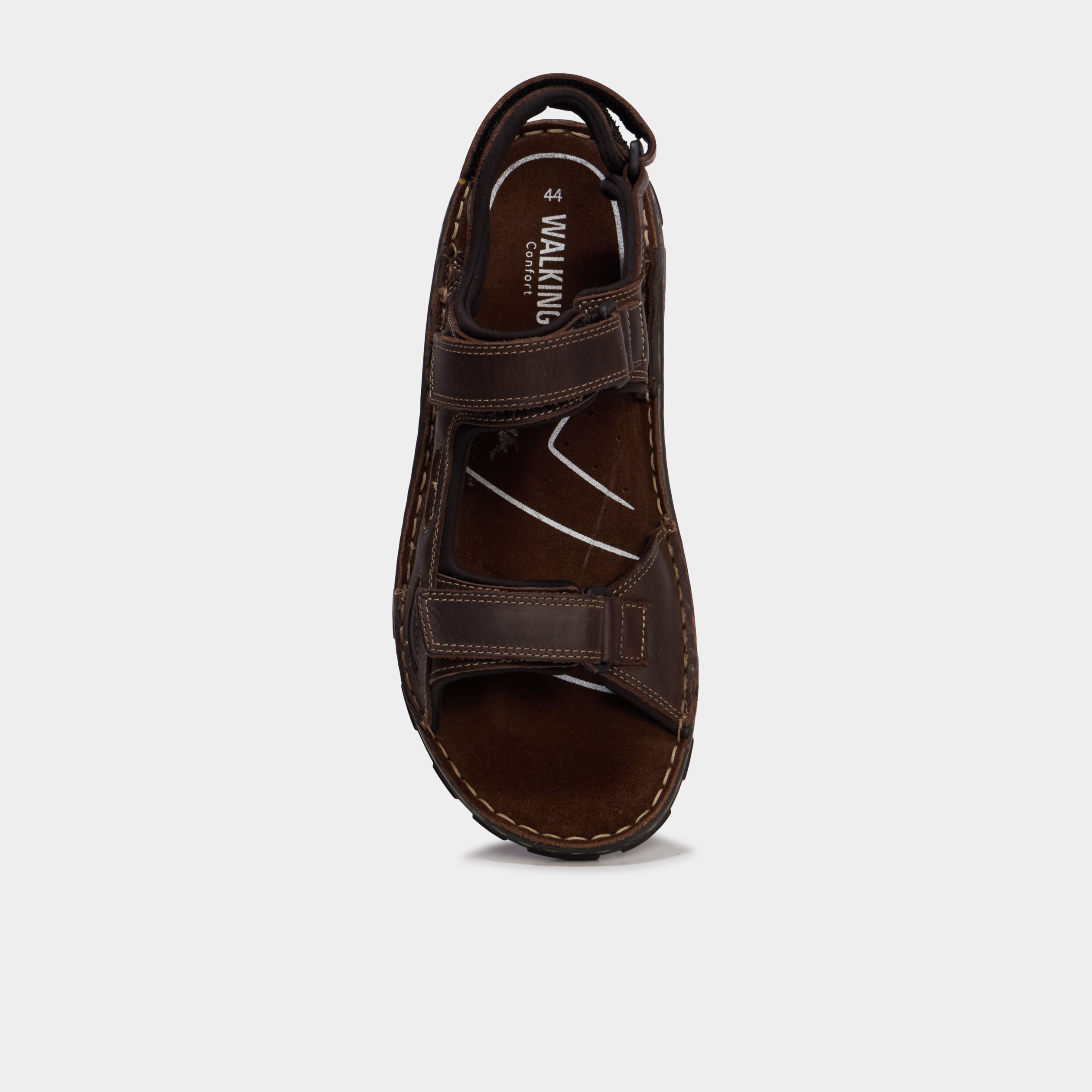 Sandales &agrave; scratchs marron homme