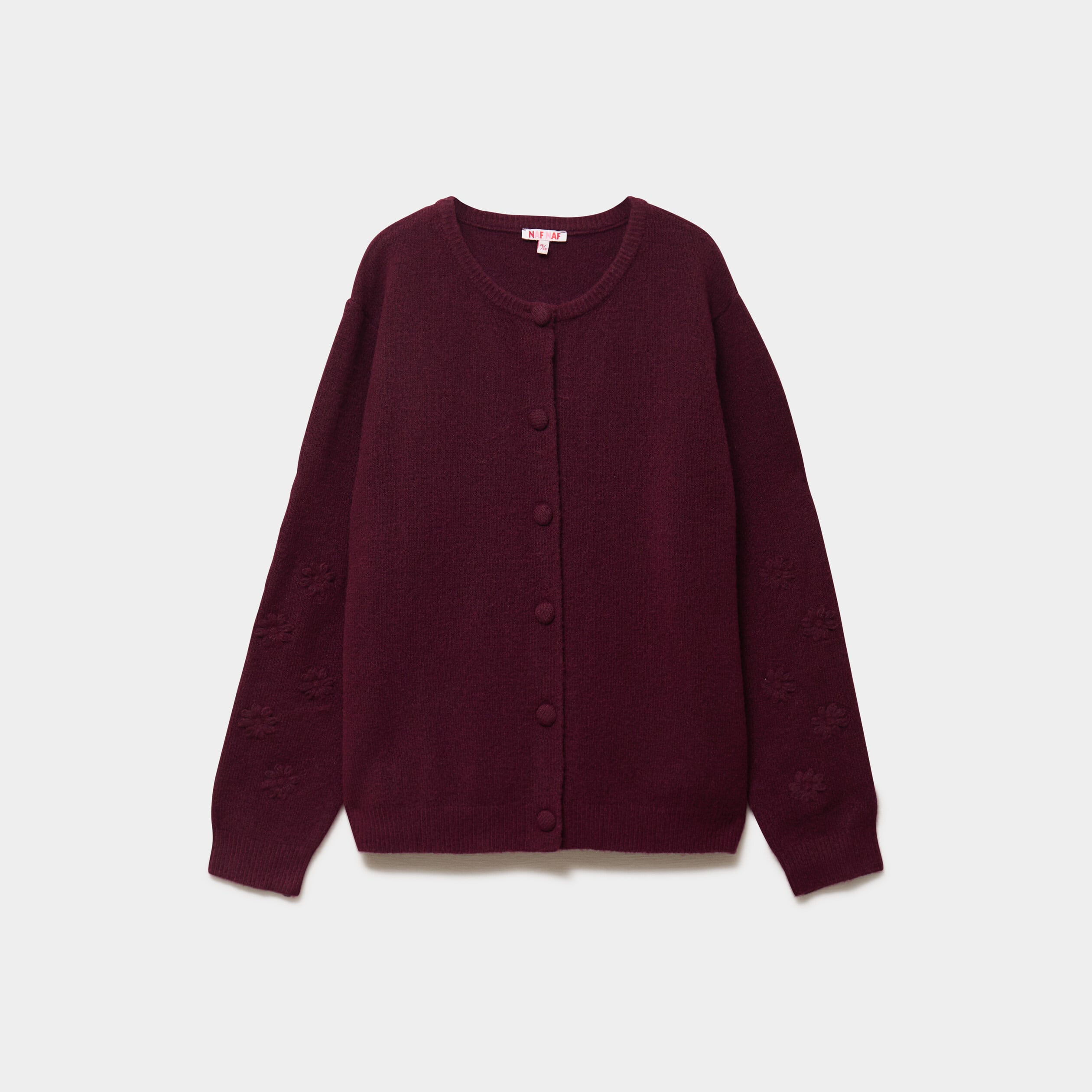 Gilet ajust&eacute; col rond manches longues violet fonc&eacute; femme grande taille