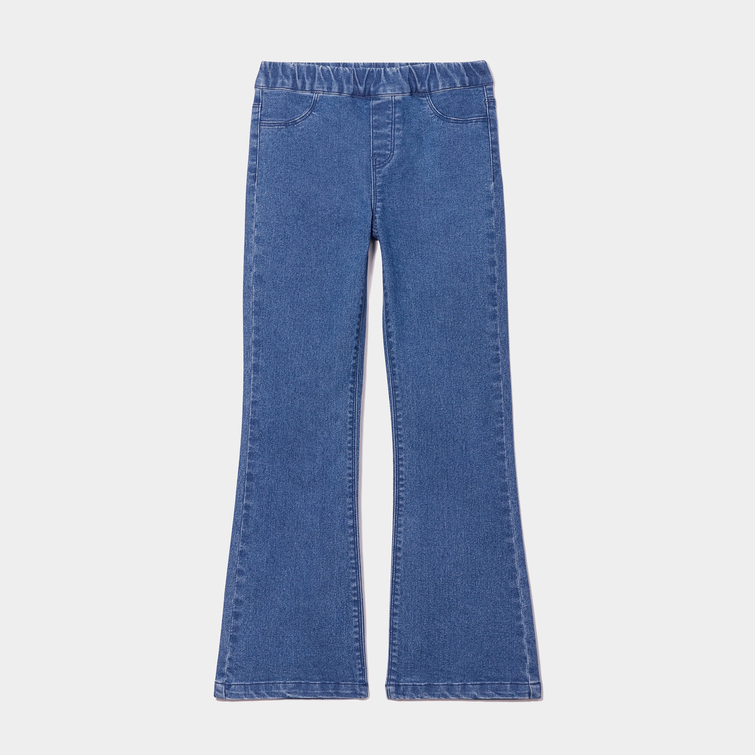 Jegging flare taille &eacute;lastiqu&eacute;e denim stone fille