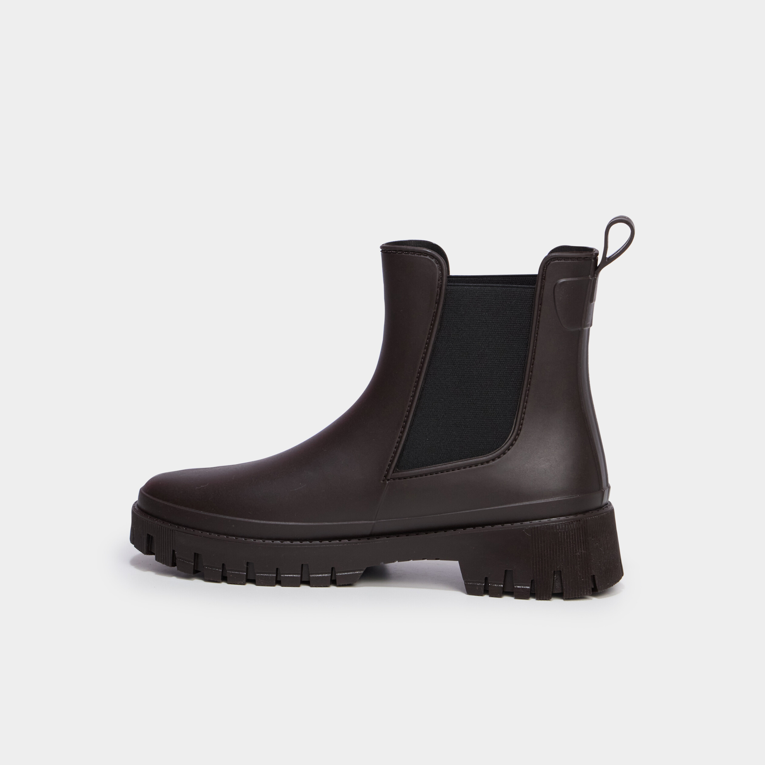 Bottes de pluie crant&eacute;es marron femme