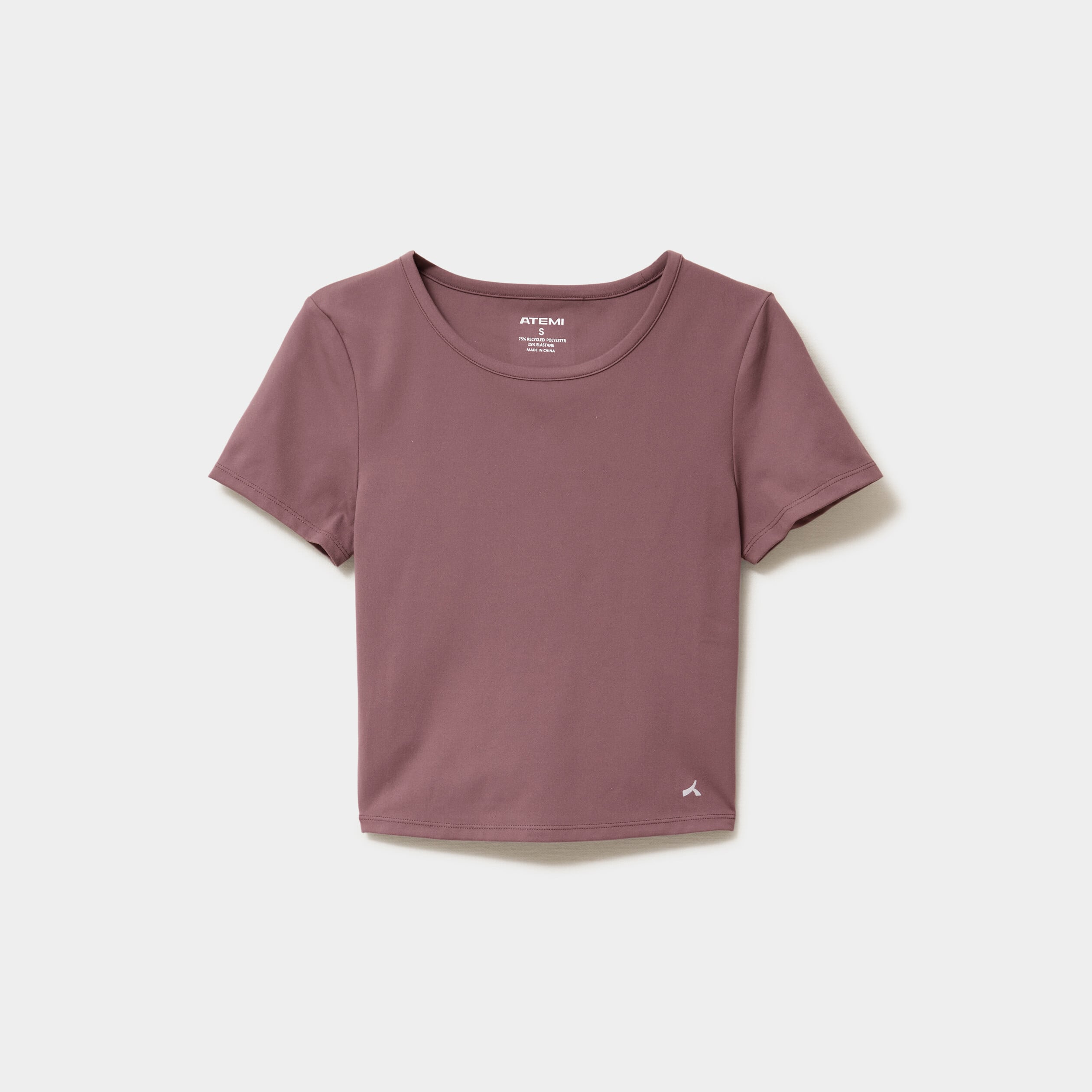 T-shirt de sport court ajust&eacute; mauve femme