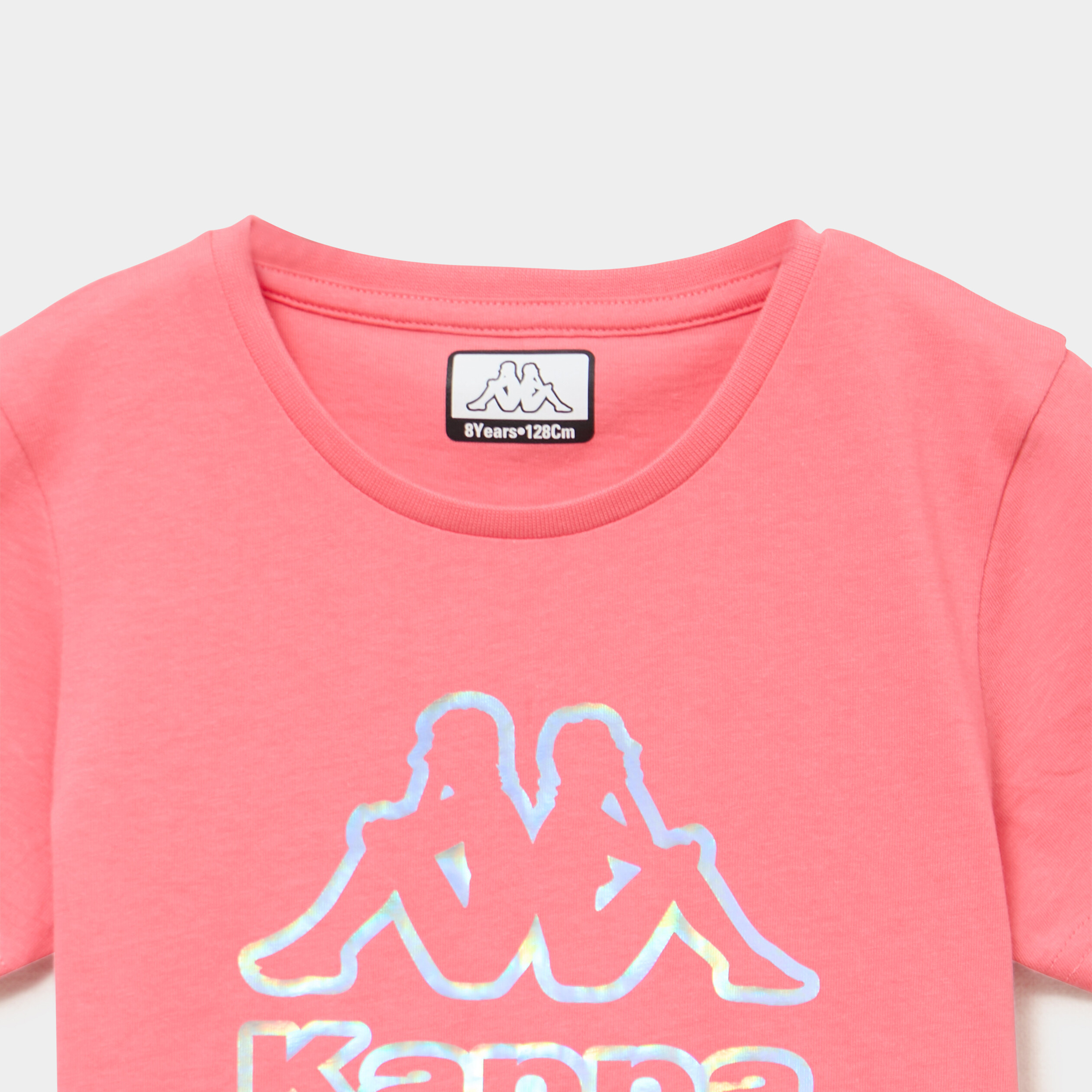 T-shirt manches courtes coton Kappa orange corail fille