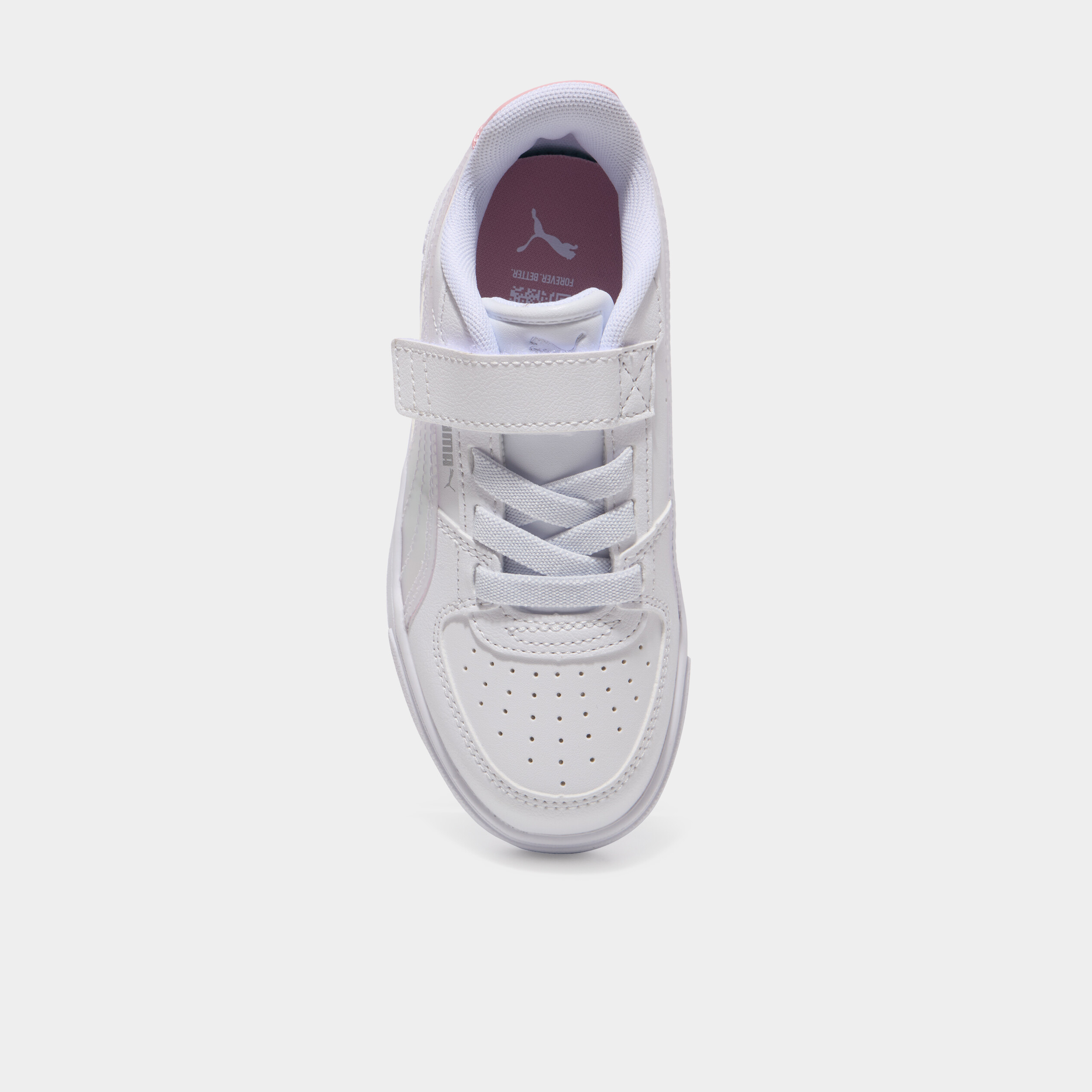 Tennis basses &agrave; scratchs Puma Caven Holo mauve fille