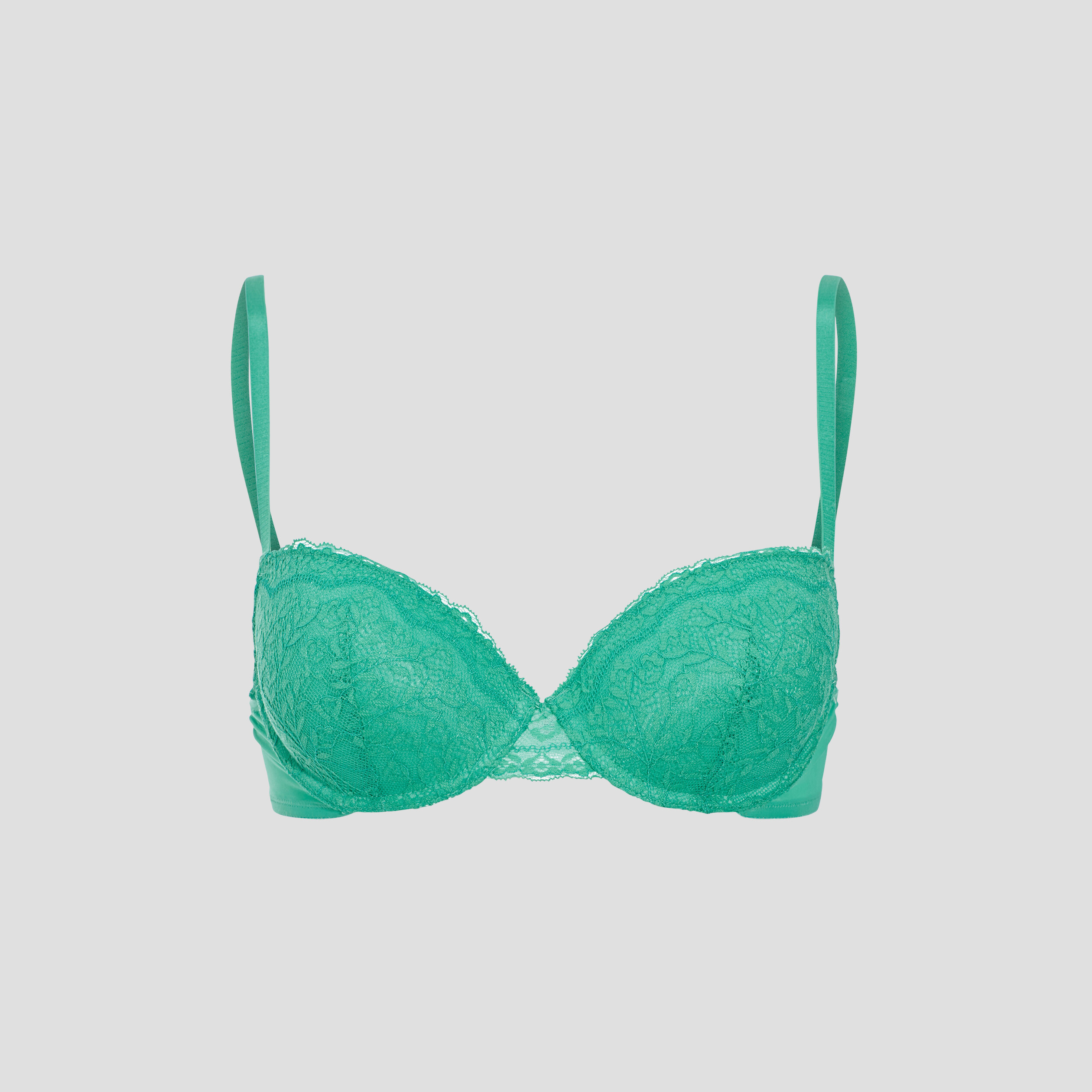Soutien-gorge push up micro dentelle vert menthe femme
