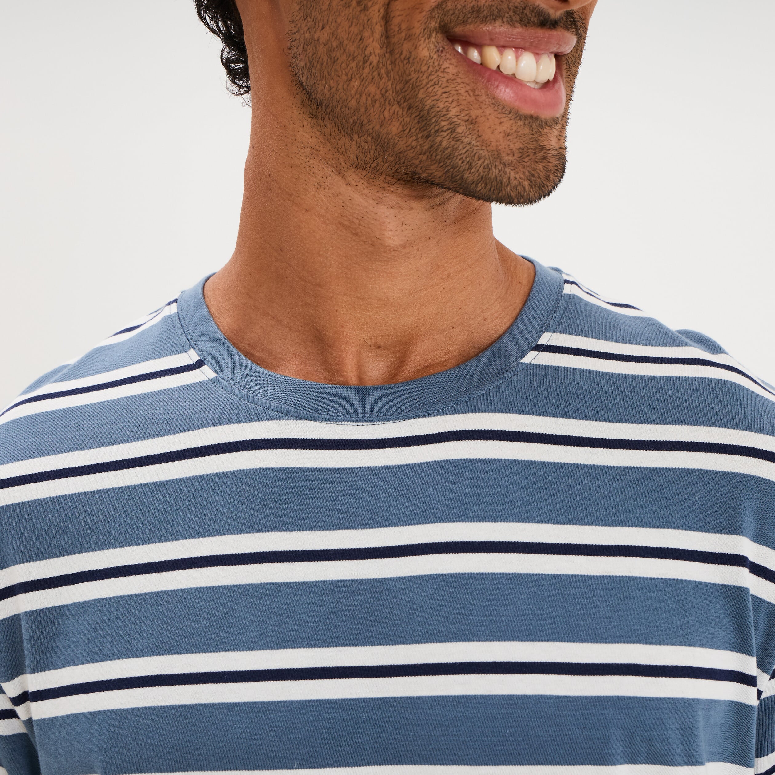 Ensemble pyjama pantalon t-shirt coton bleu fonc&eacute; homme