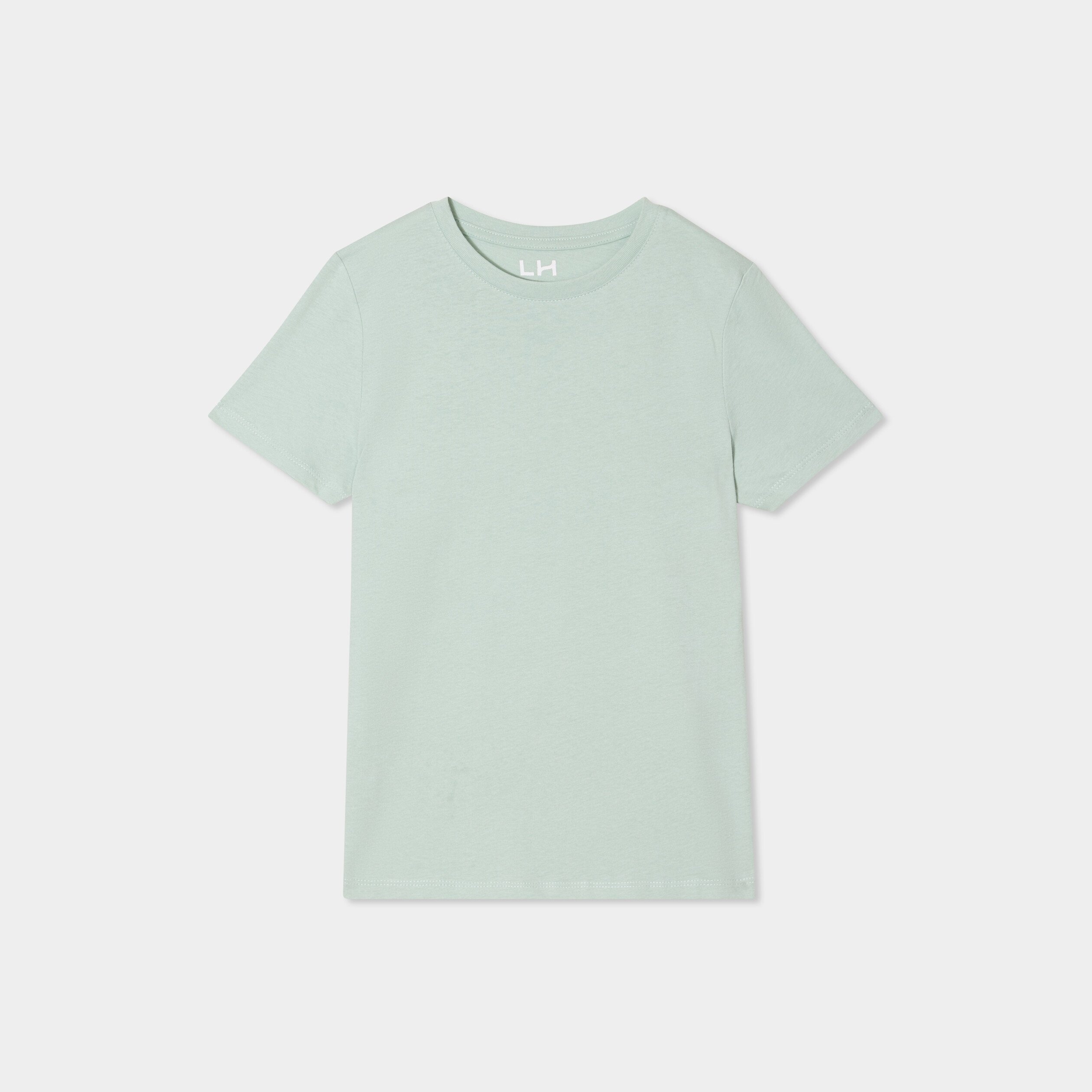 T-shirt en coton manches courtes vert pastel garçon