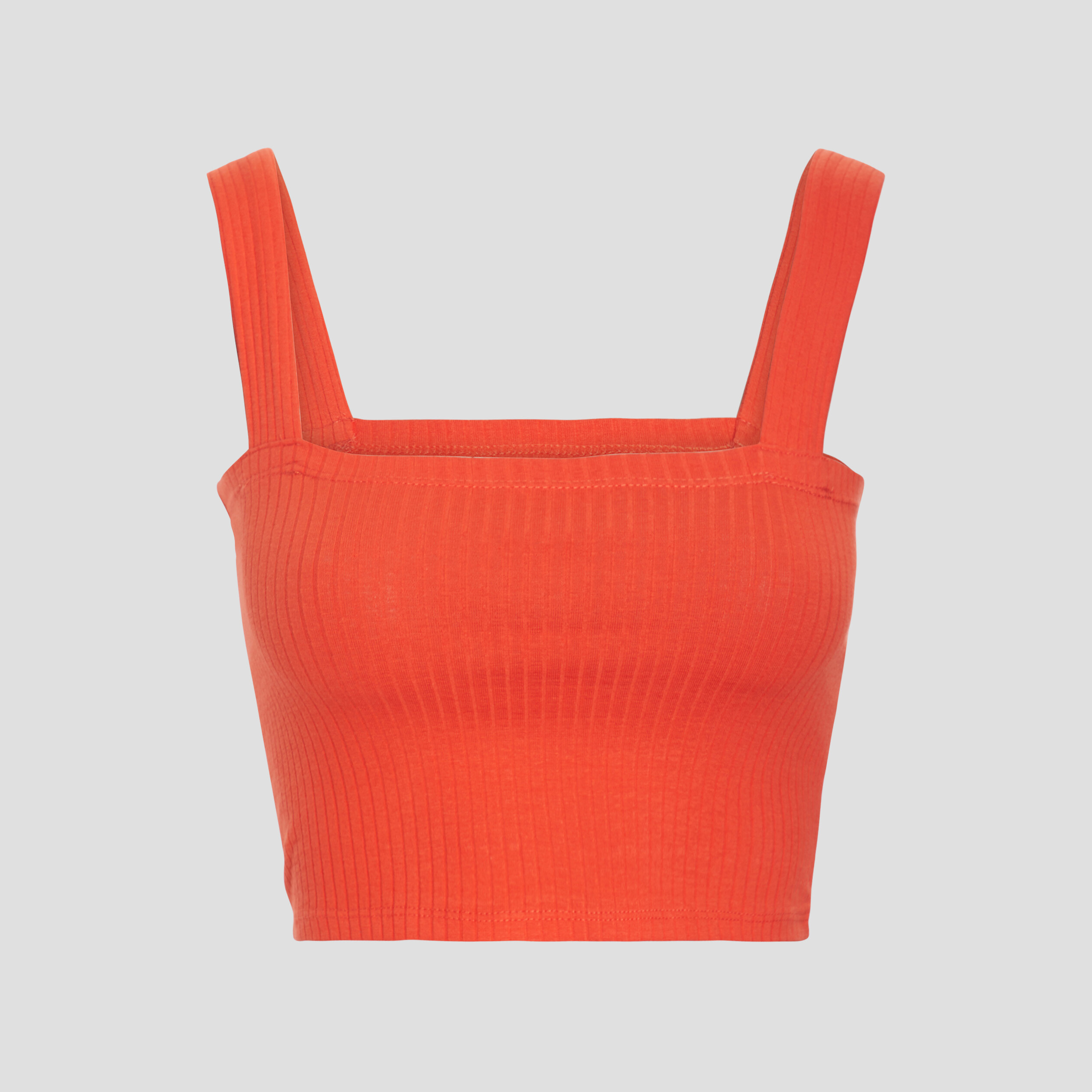Haut de pyjama crop-top orange femme