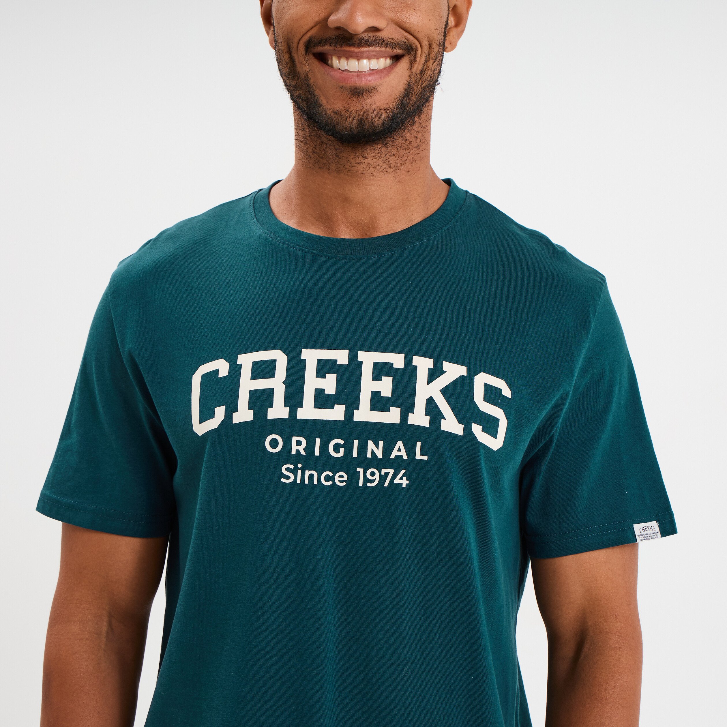 t shirt droit manches courtes coton bleu canard homme T-shirt droit manches courtes coton bleu canard homme