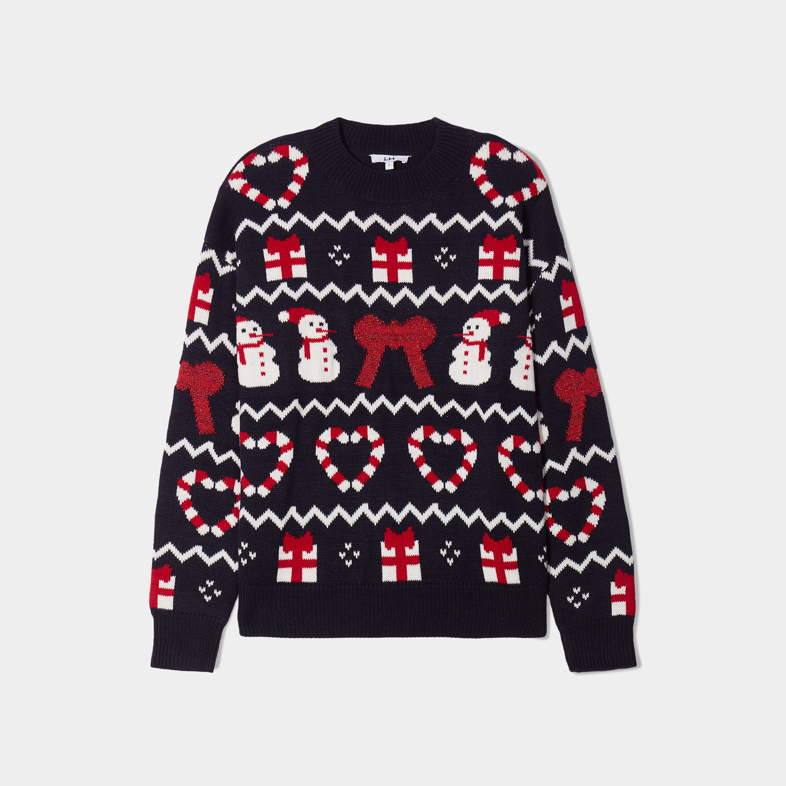 pull de noel manches longues et col rond bleu marine femme Pull de Noël manches longues et col rond bleu marine femme