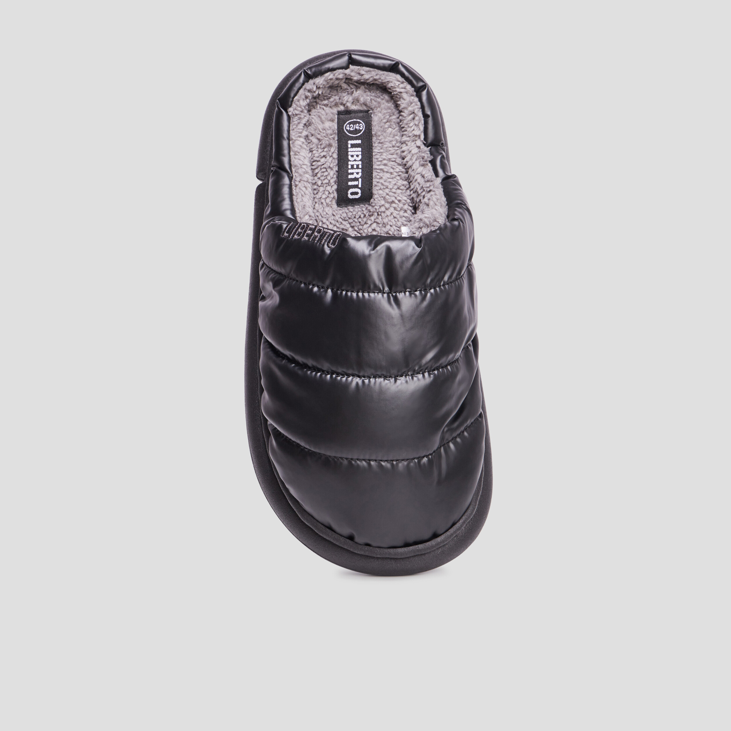 chaussons mules matelasses fourres noir homme Chaussons mules matelassés fourrés noir homme