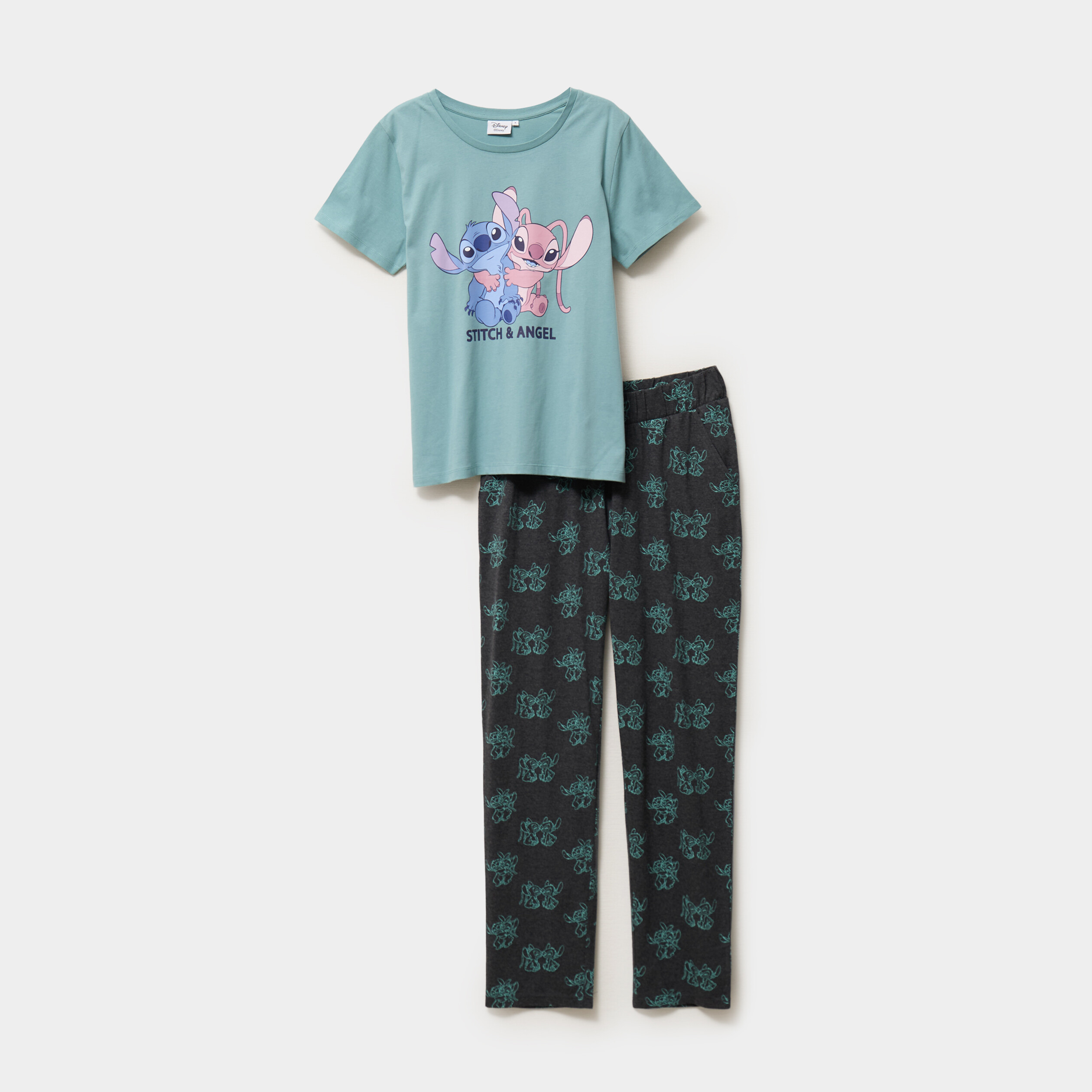 ensemble pyjama 2 pieces stitch bleu gris femme Ensemble pyjama 2 pièces Stitch bleu gris femme
