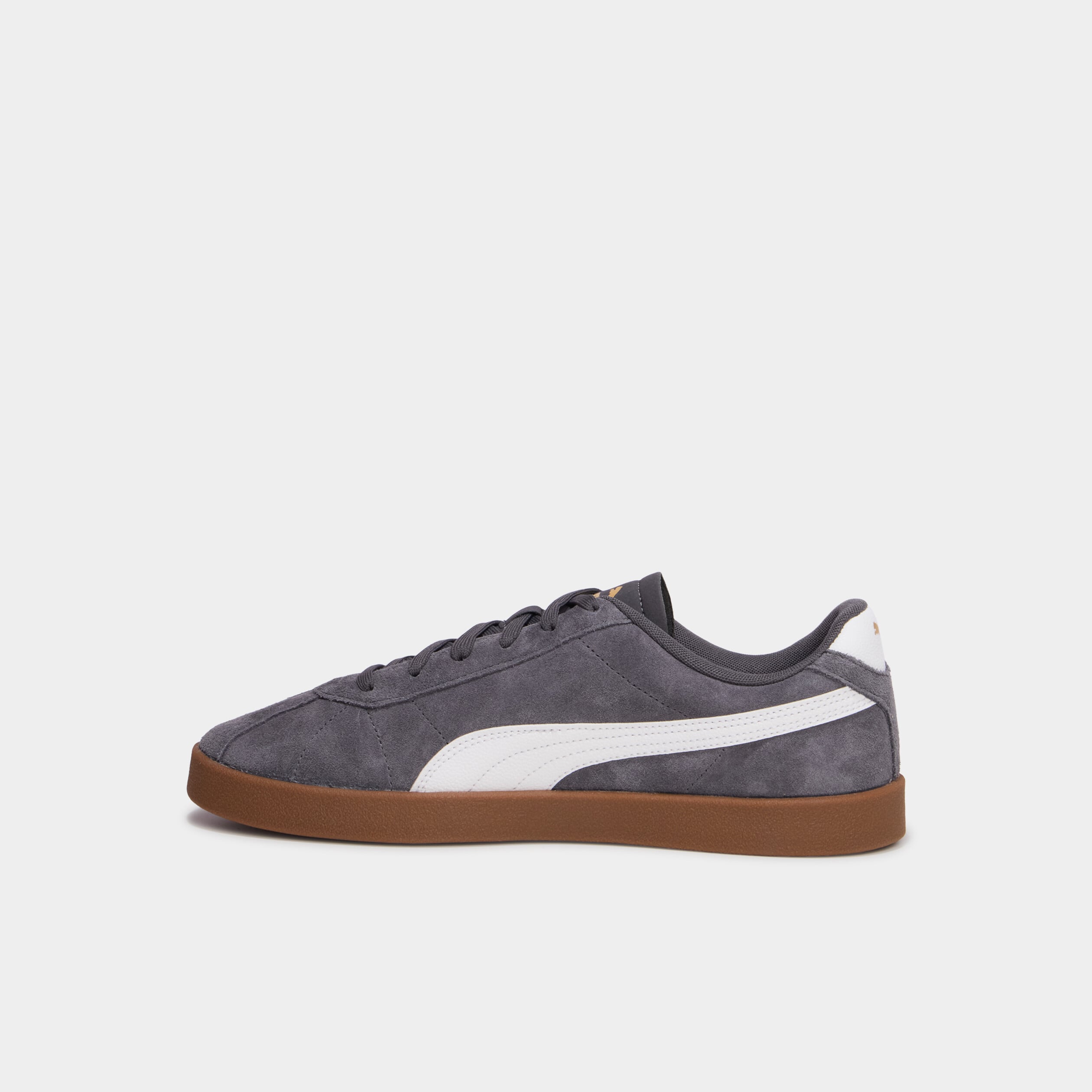 Baskets &agrave; lacets en cuir Puma Club II gris fonc&eacute; homme