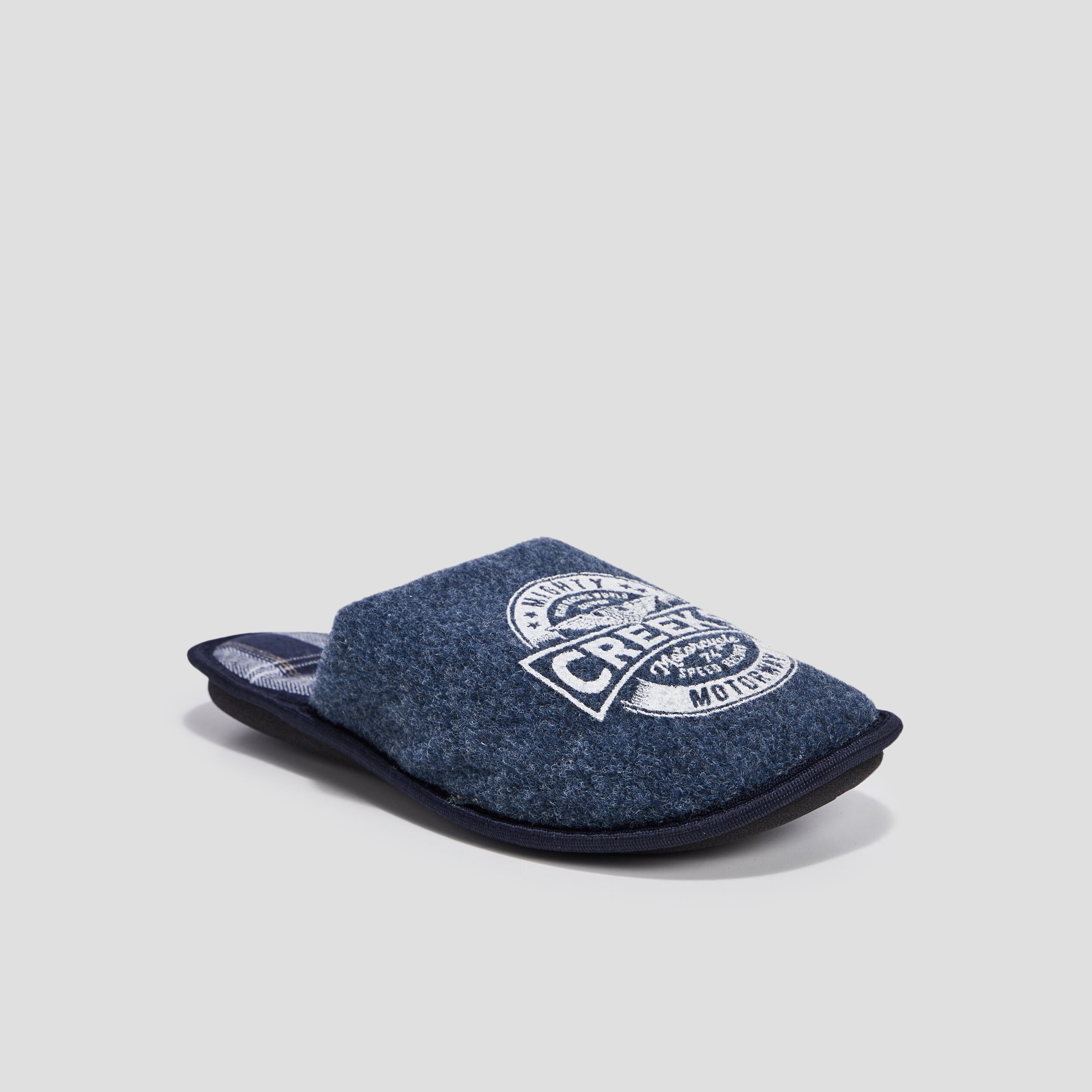 Mules bout rond bleu homme