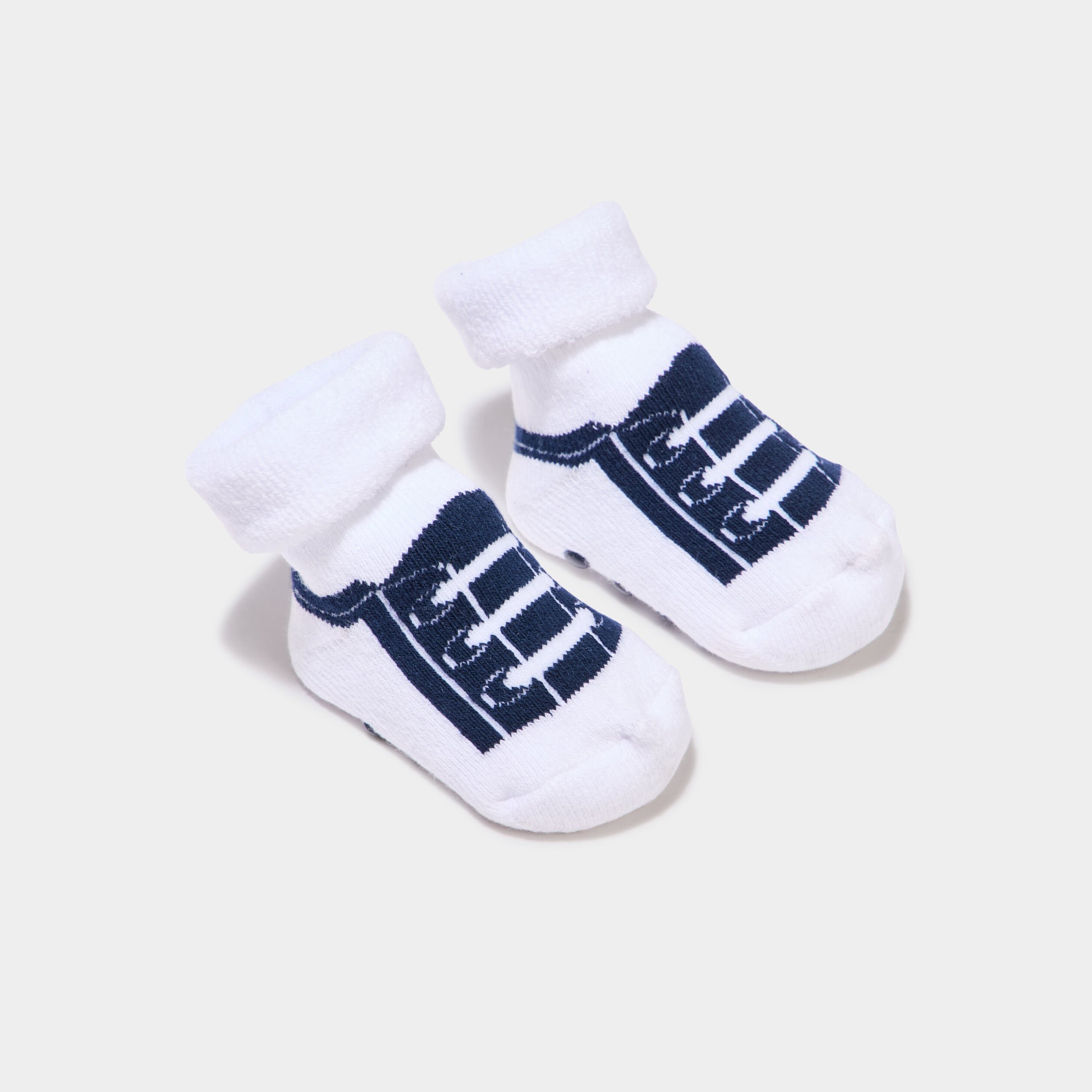 Chaussettes bottons en coton majoritaire bleu marine b&eacute;b&eacute; gar&ccedil;on