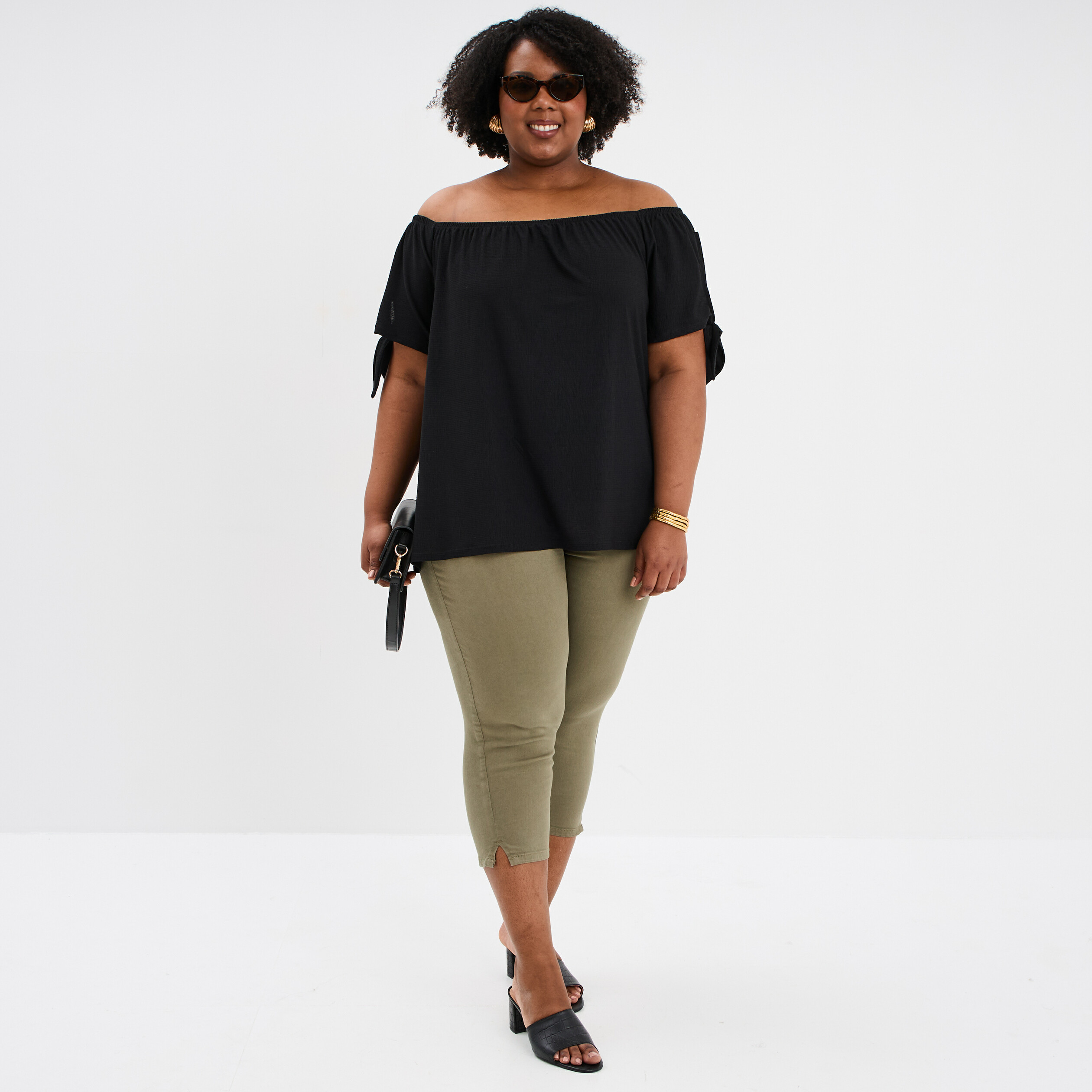 pantalon corsaire skinny taille haute vert kaki femmegt Pantalon corsaire skinny taille haute vert kaki femme grande taille