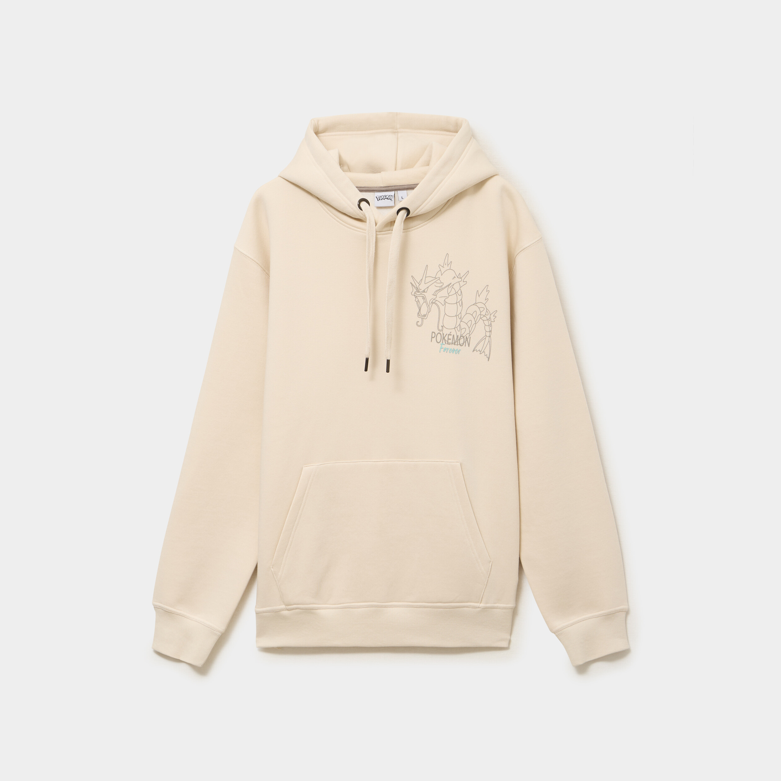 Sweat hoodie molleton Pok&eacute;mon ecru homme