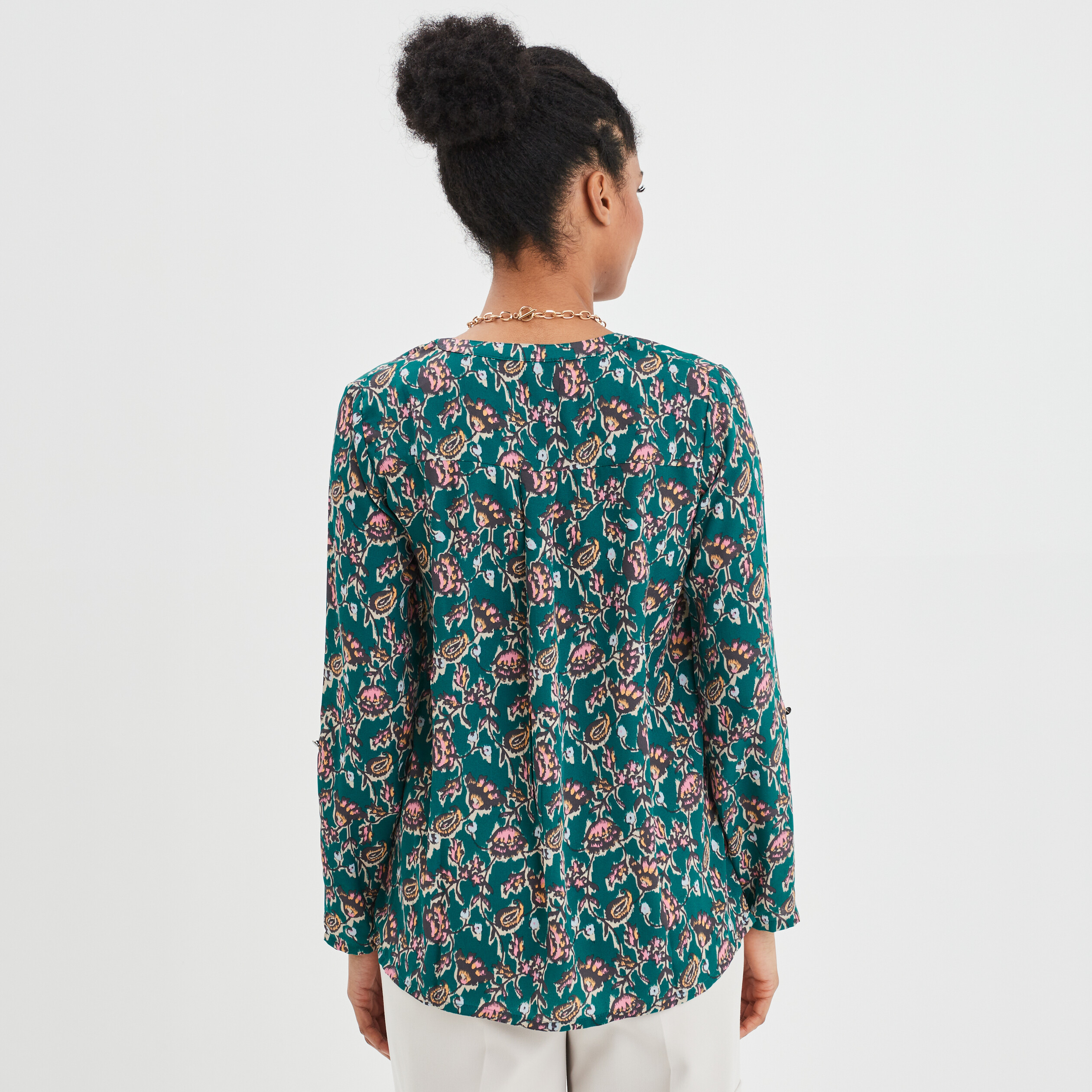 blouse manches longues vert fonce femme Blouse manches longues vert foncé femme
