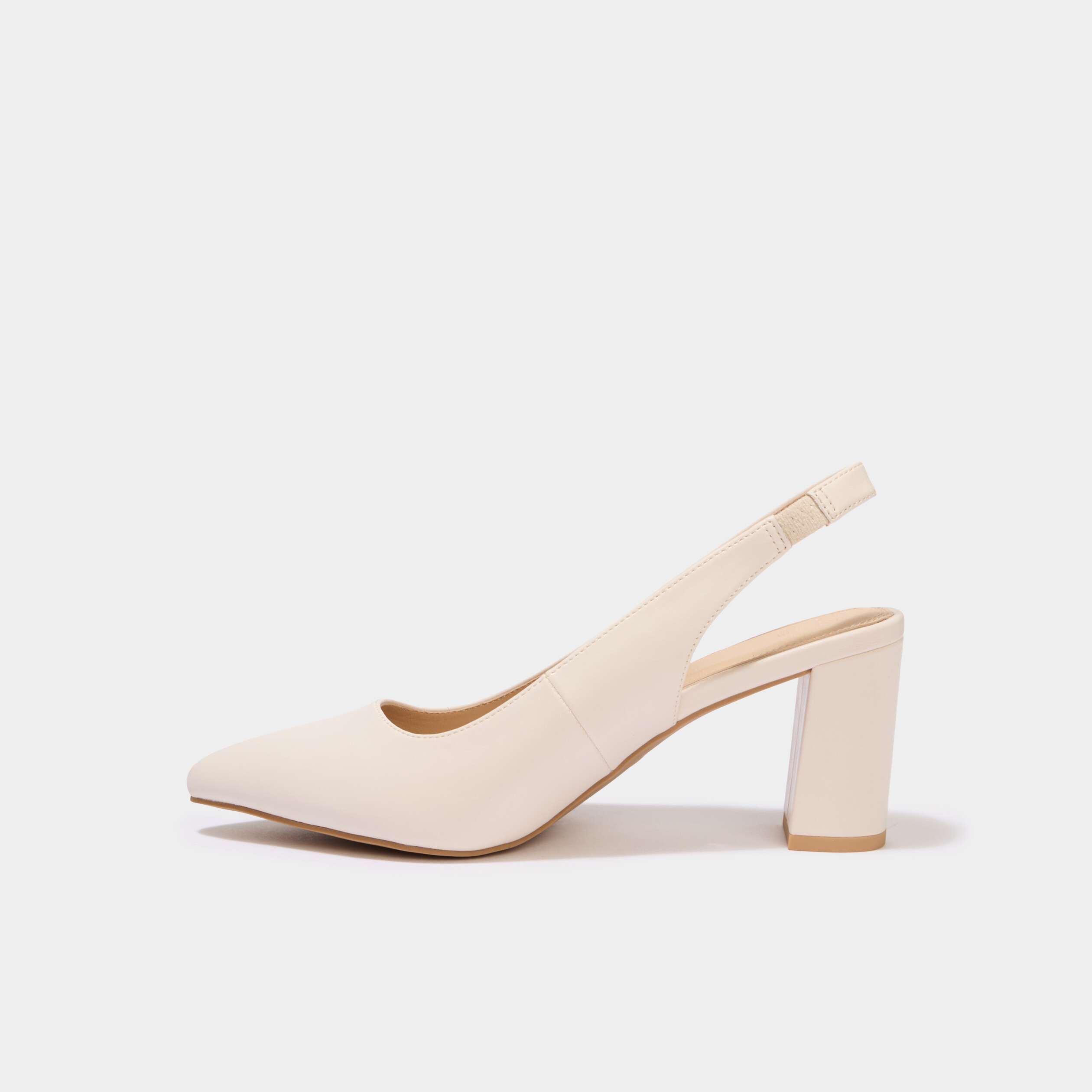 Escarpins &agrave; talons bouts pointus ivoire femme