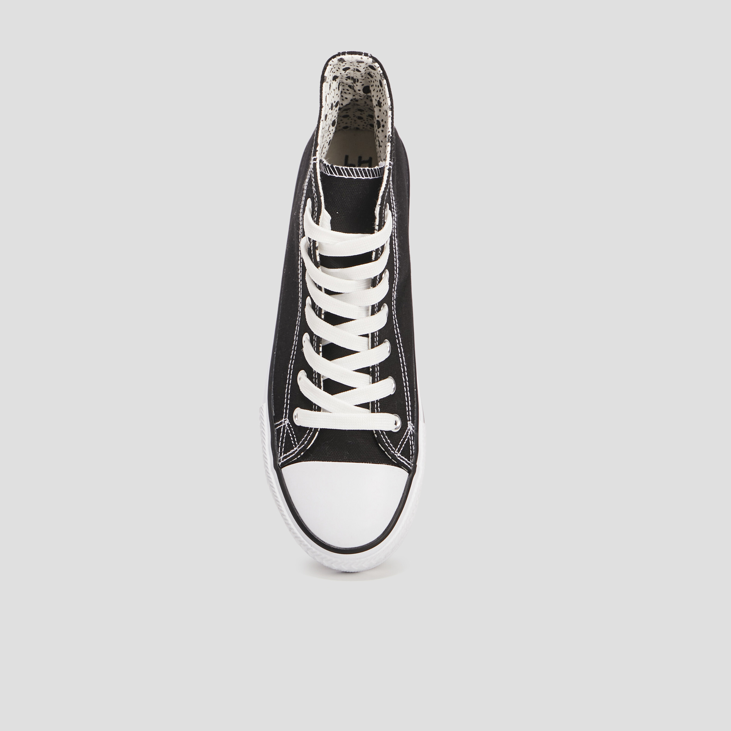 Baskets en toile montantes à lacets noir femme