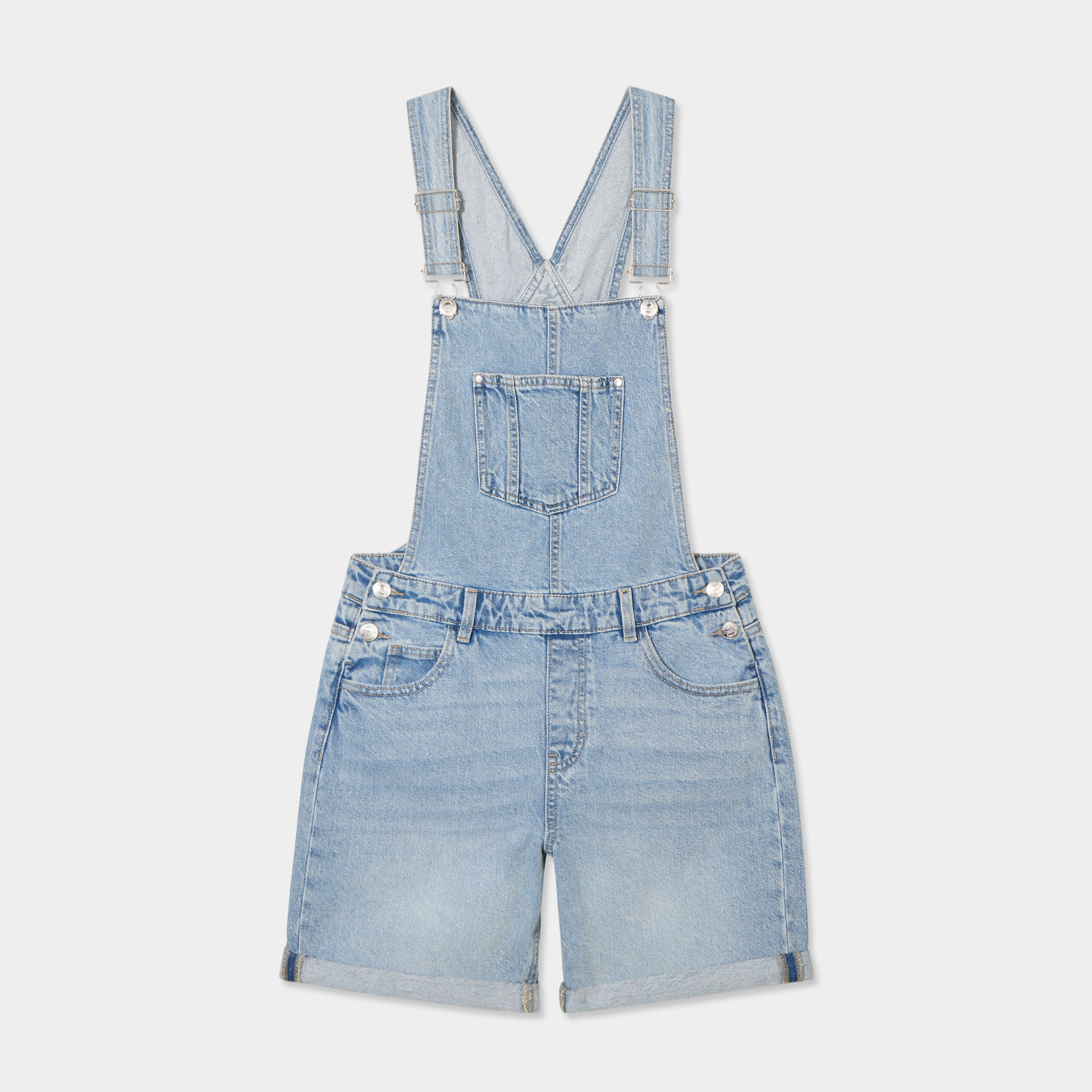 combishort en jean coton denim triple stone femme Combishort en jean coton denim triple stone femme