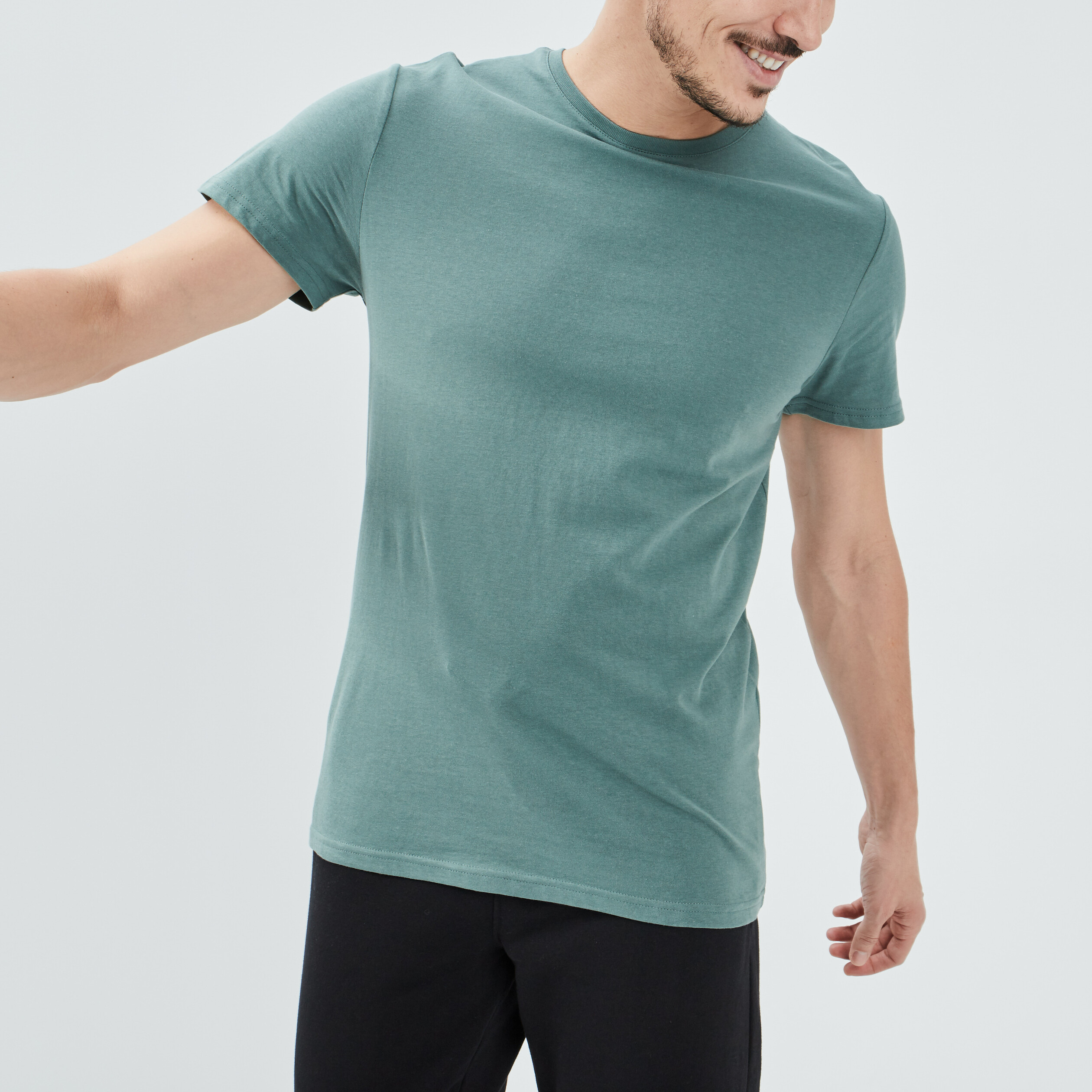 T-shirt homme en lin, Vert clair