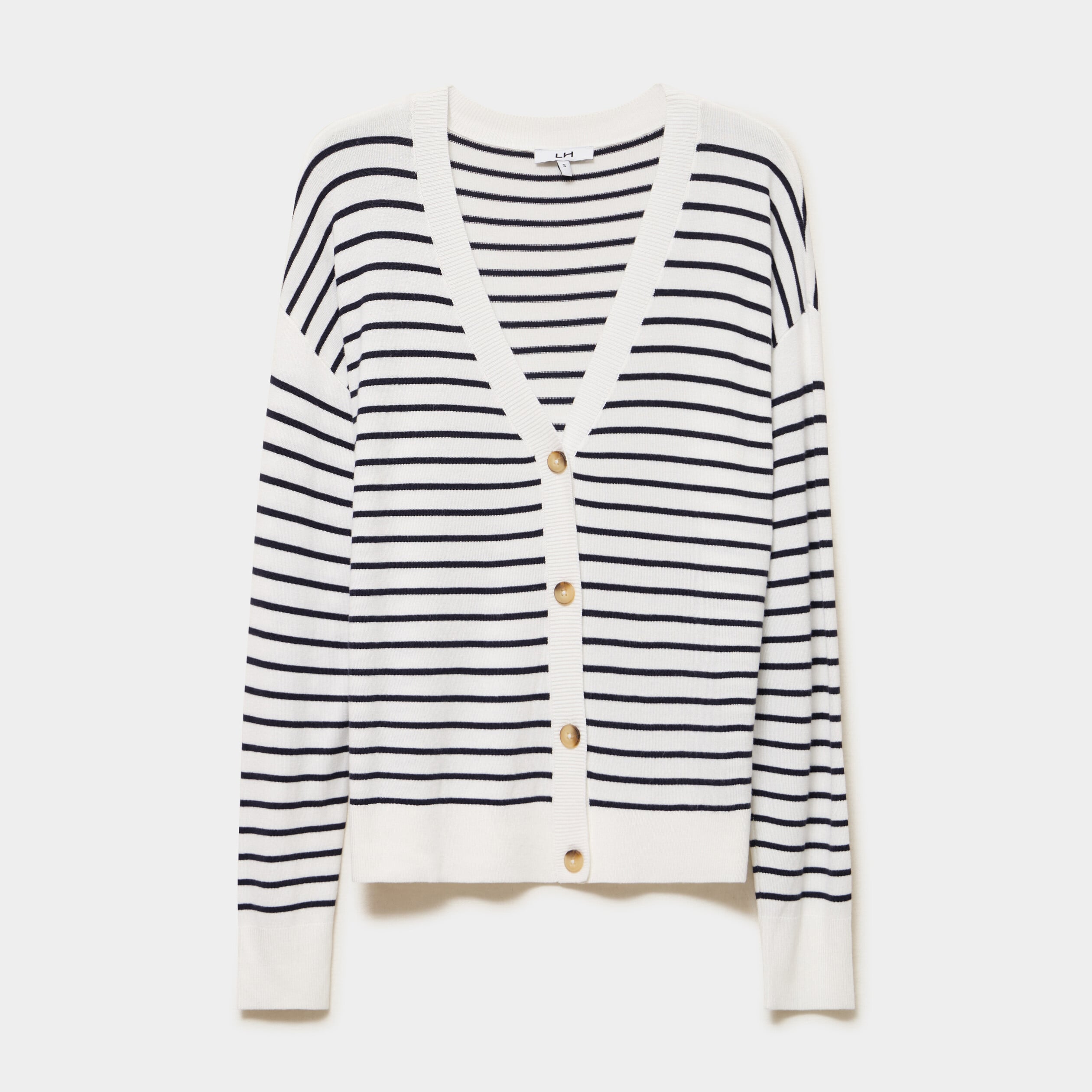 Gilet col en V boutonn&eacute; beige femme