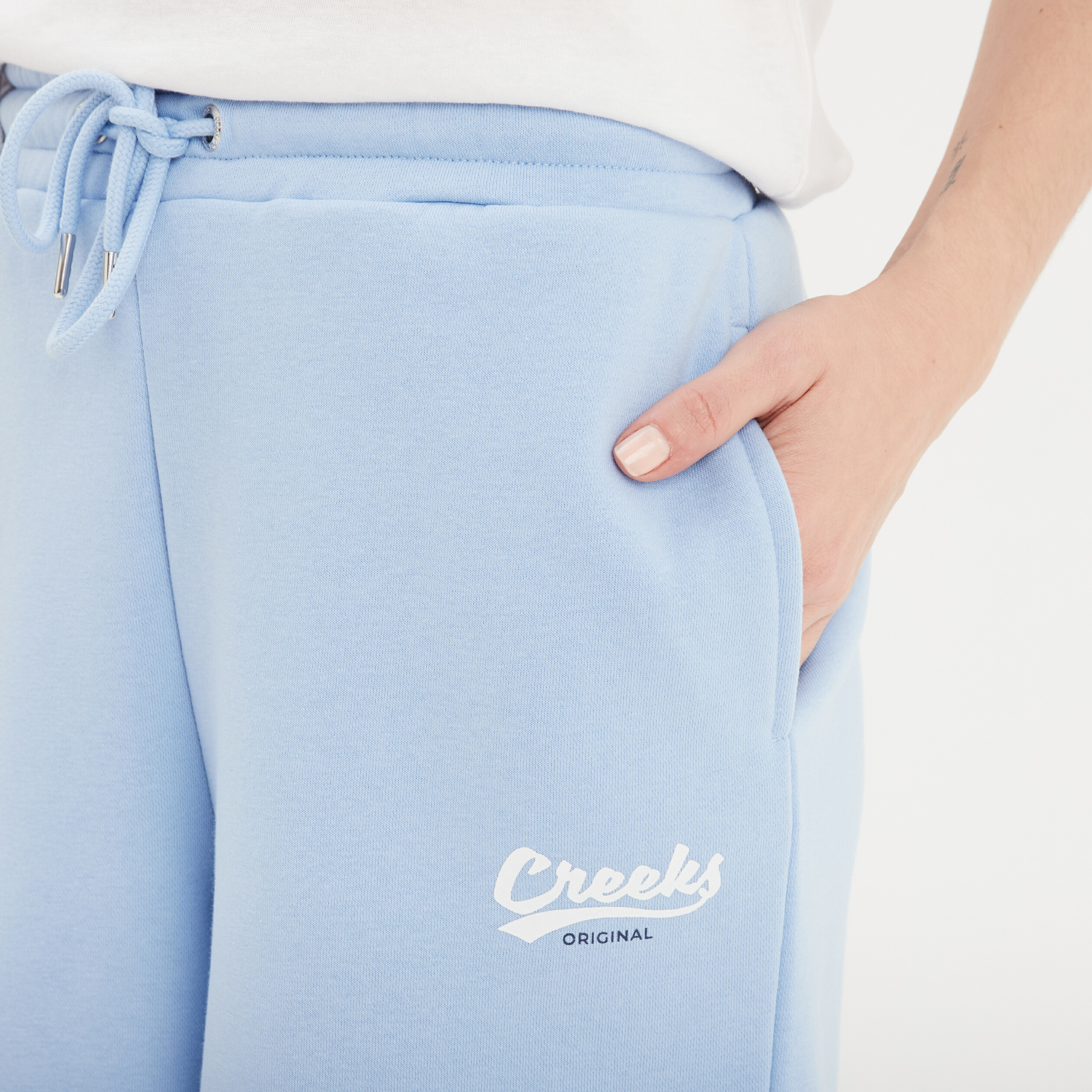 short de jogging a coulisse creeks bleu clair femme Short de jogging à coulisse Creeks bleu clair femme